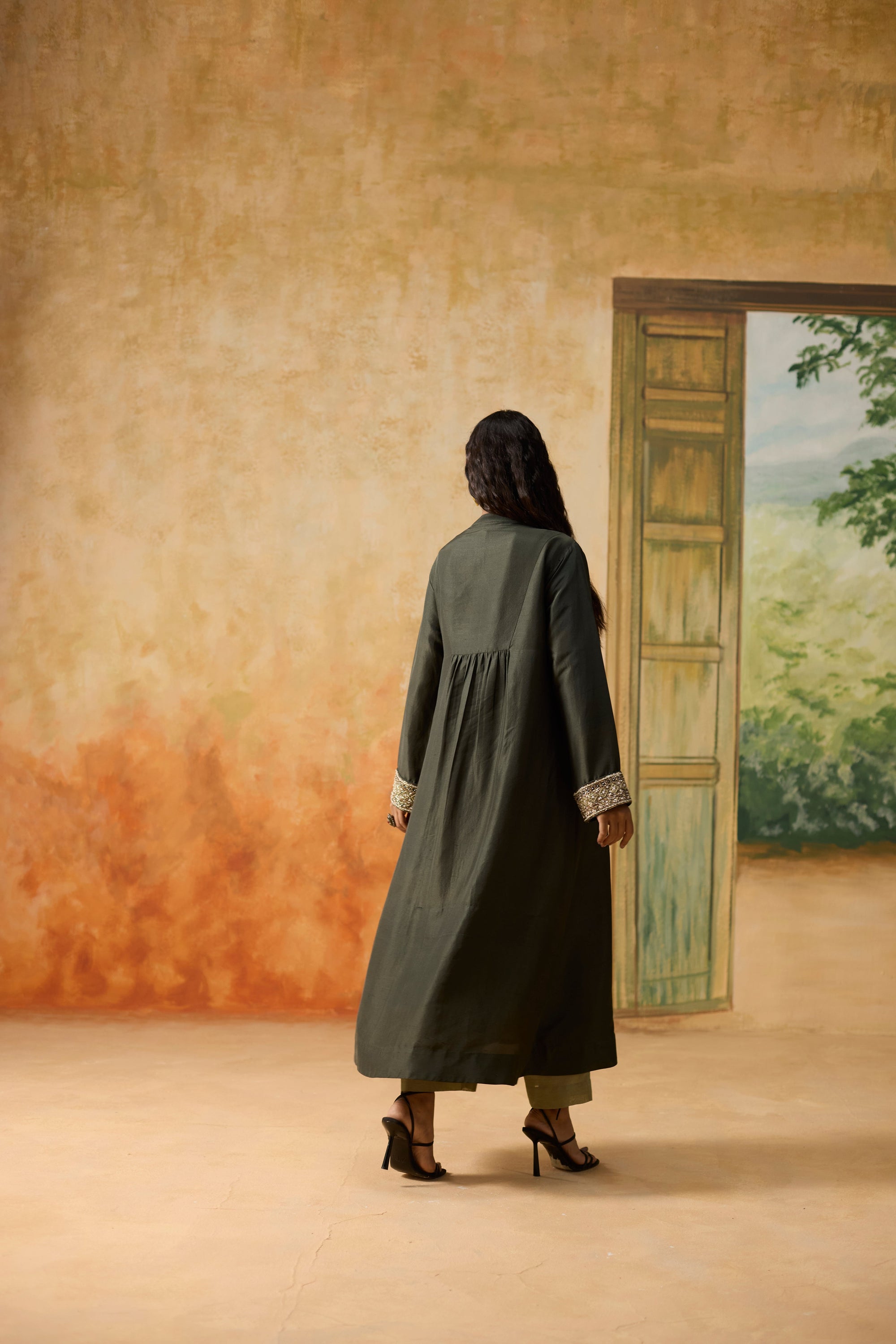 Gleam Tunic - Beige And Green