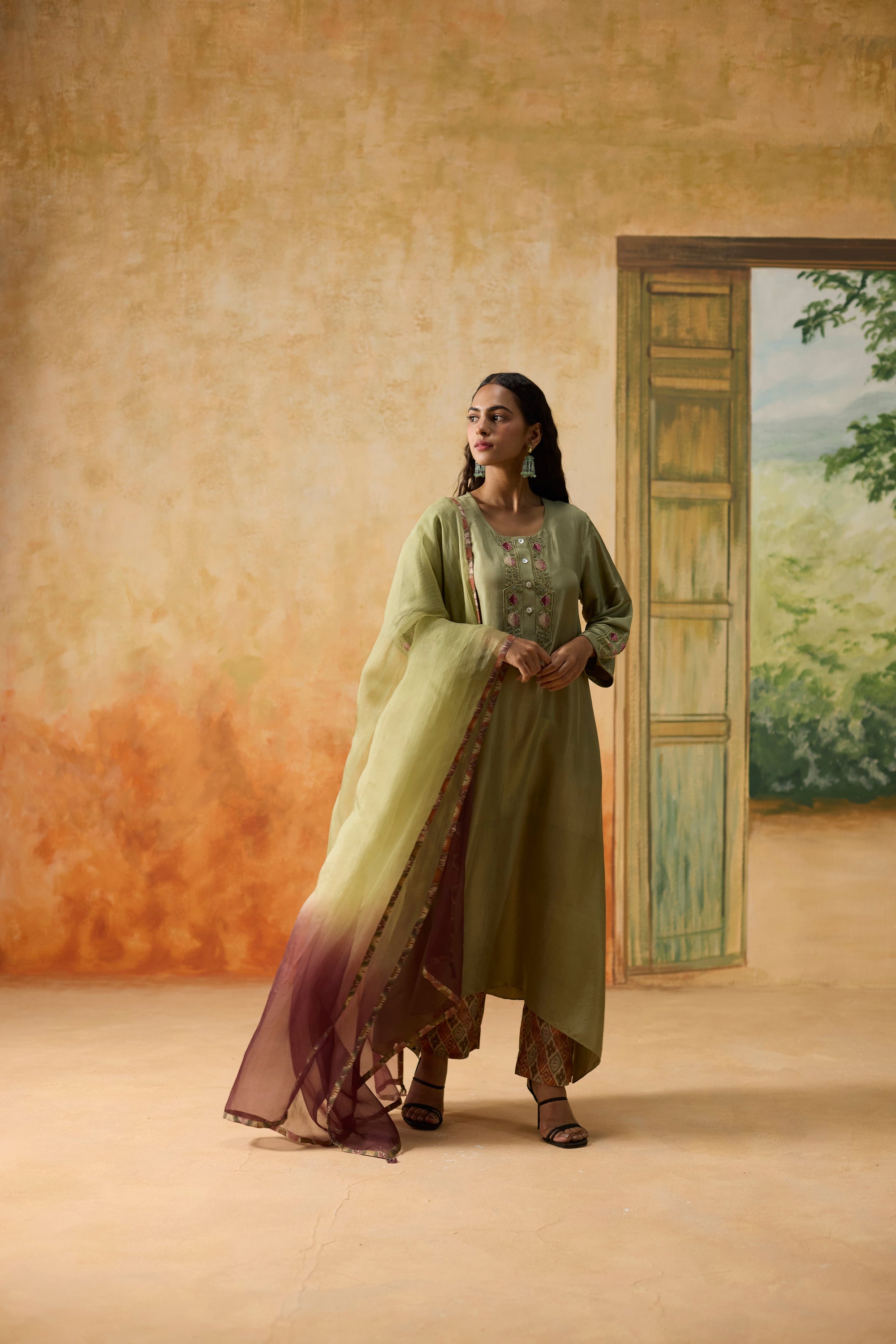 Moor Kurta Set - Green