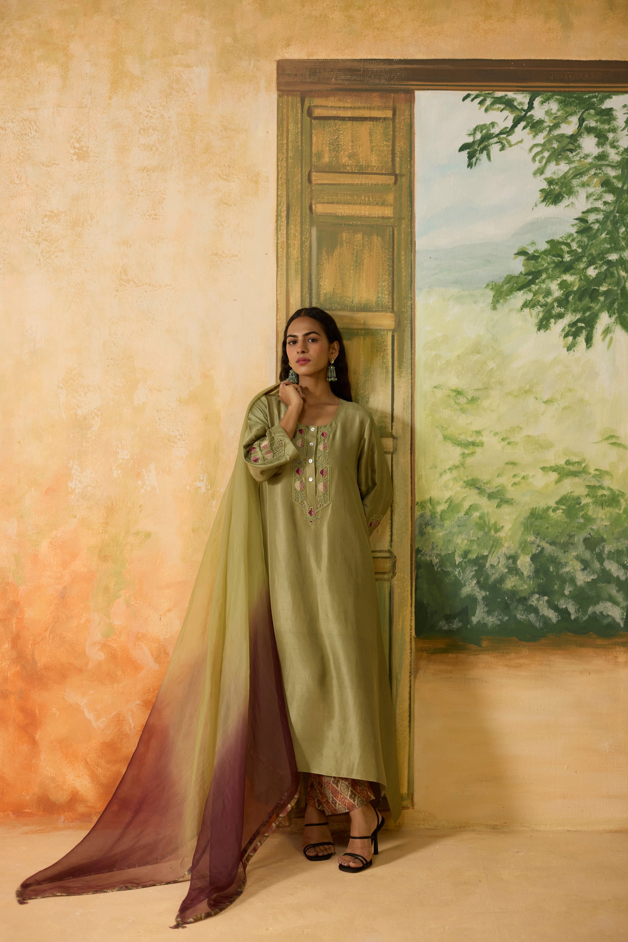 Moor Kurta Set - Green