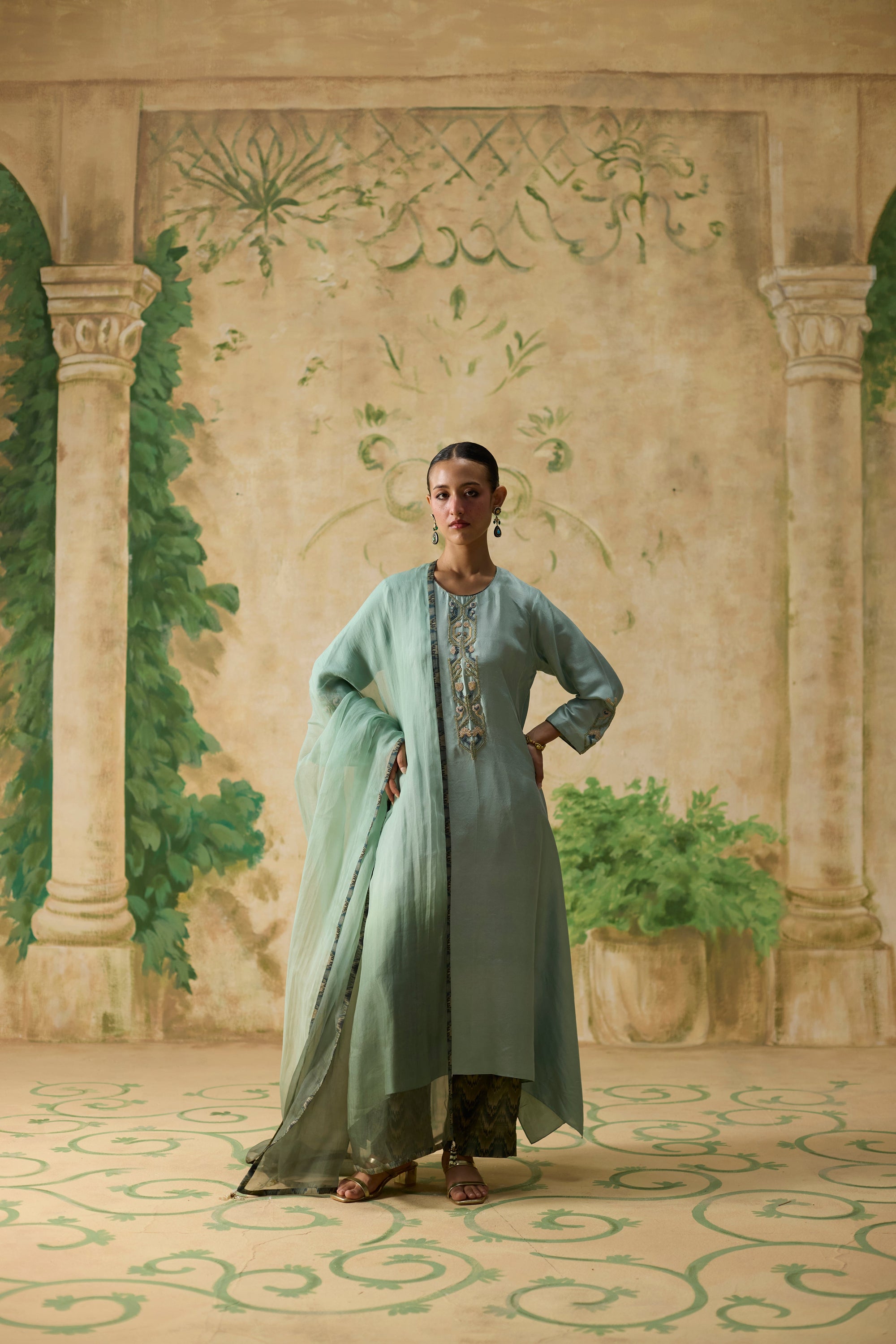 Moor Pant - Green And Blue