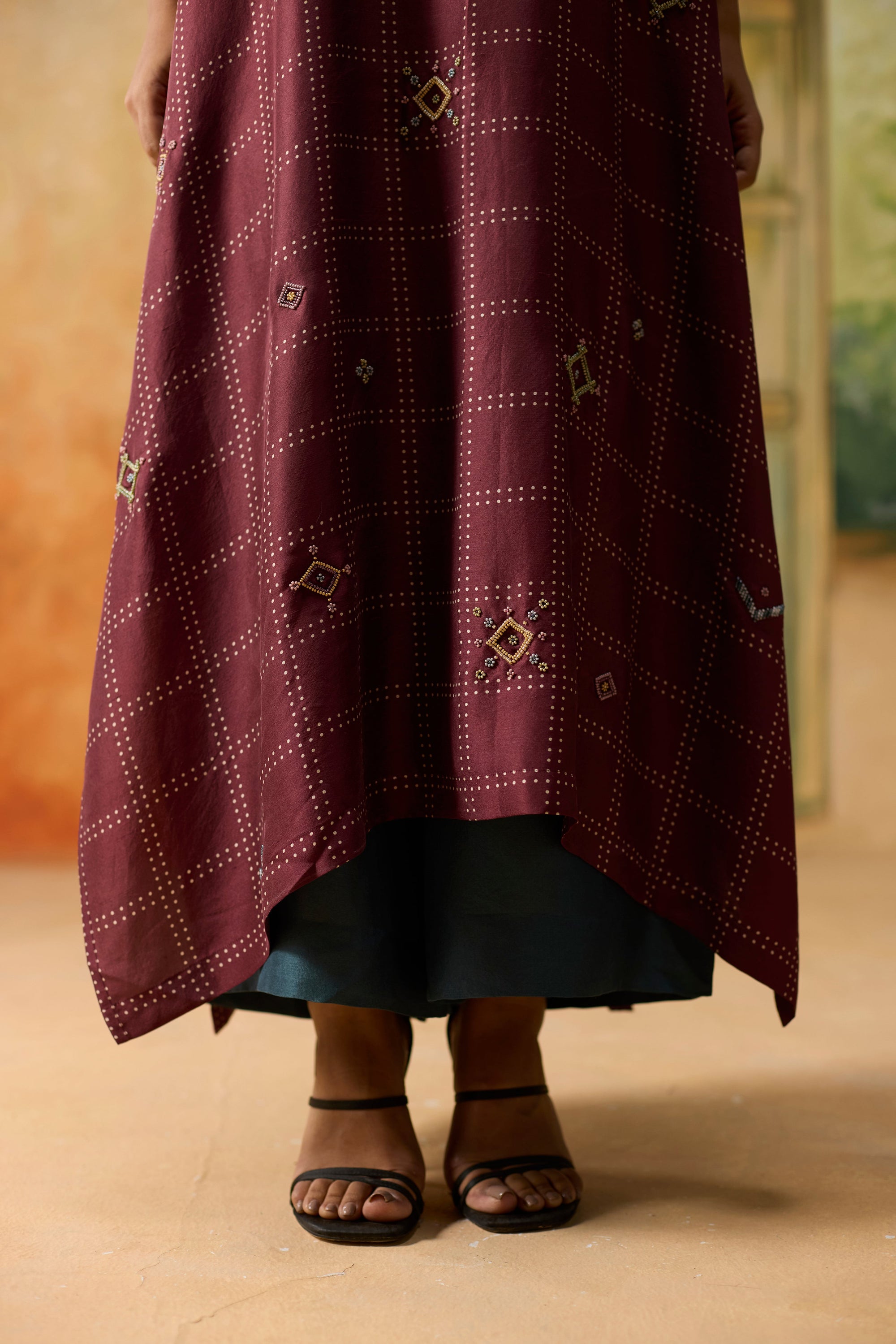 Garnet Kaftan Set - Deep Pink