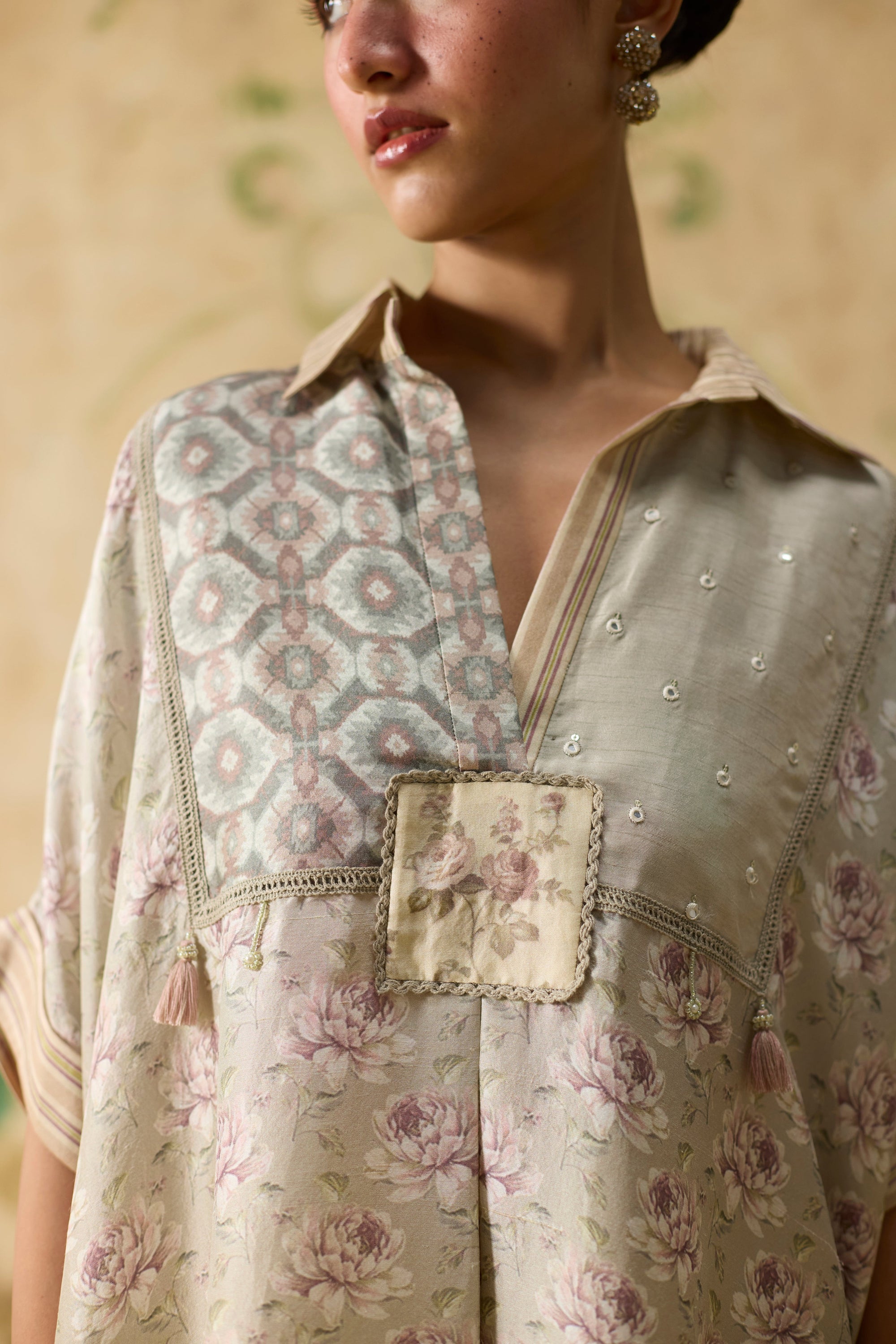 Kiiro Top - Grey And Pink