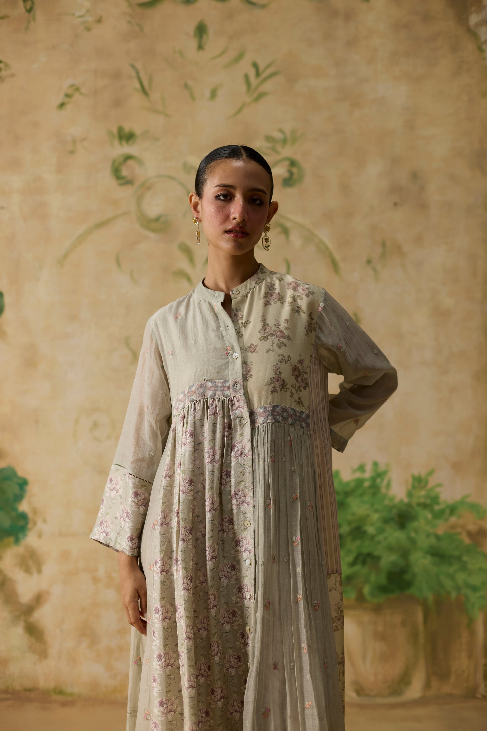 Raye Tunic - Light Grey And Pink