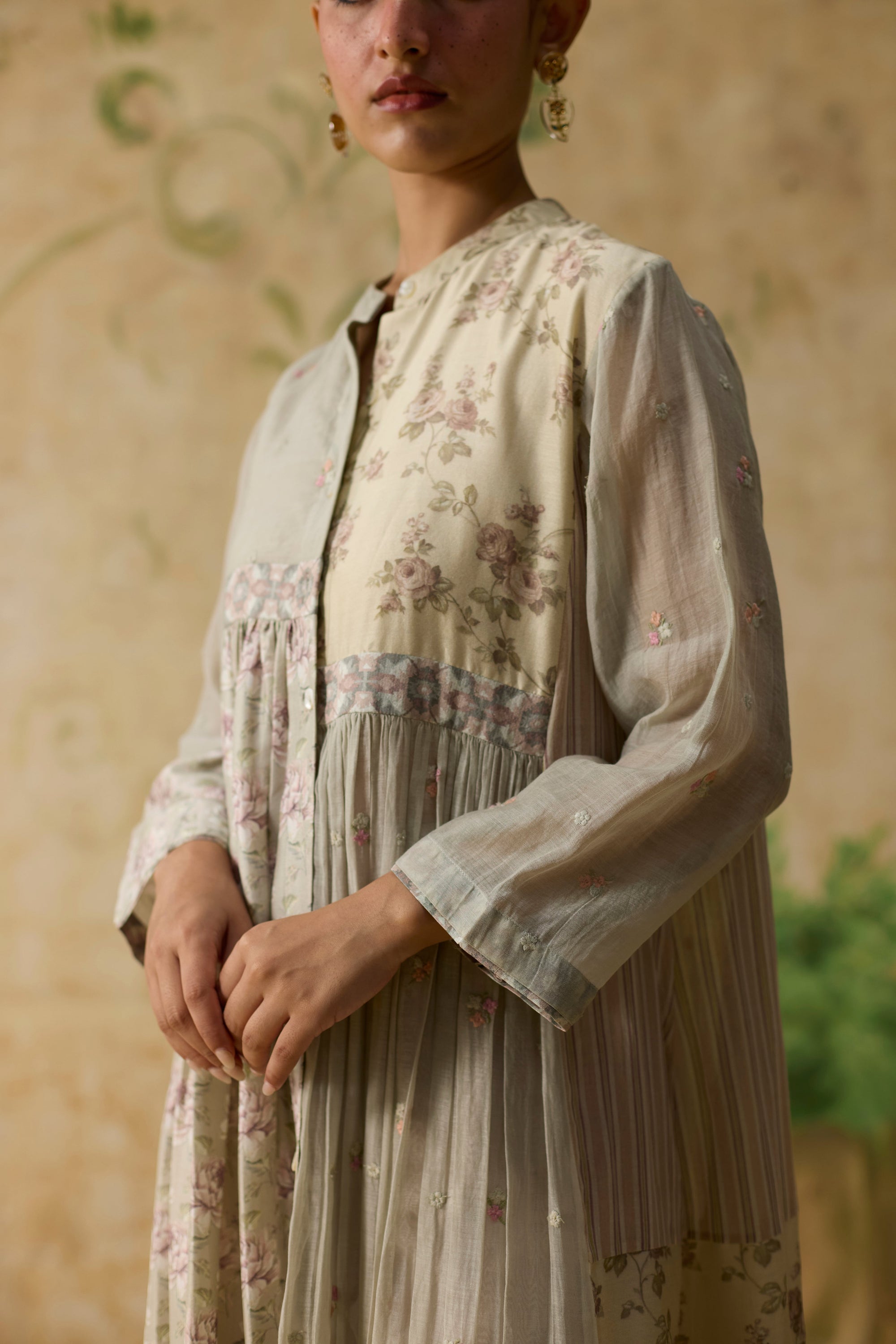 Raye Tunic - Light Grey And Pink