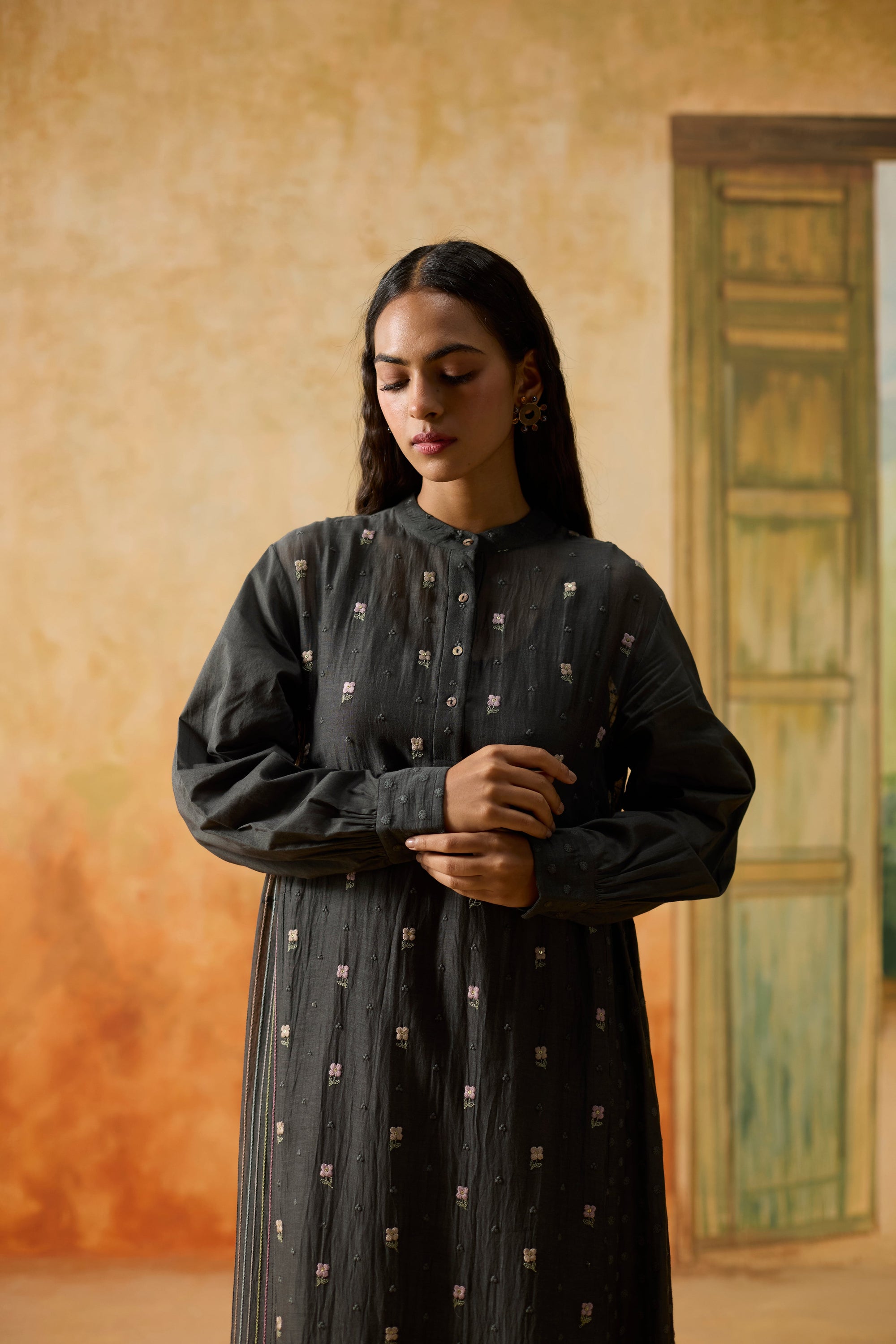 Camellia Tunic - Charcoal Grey