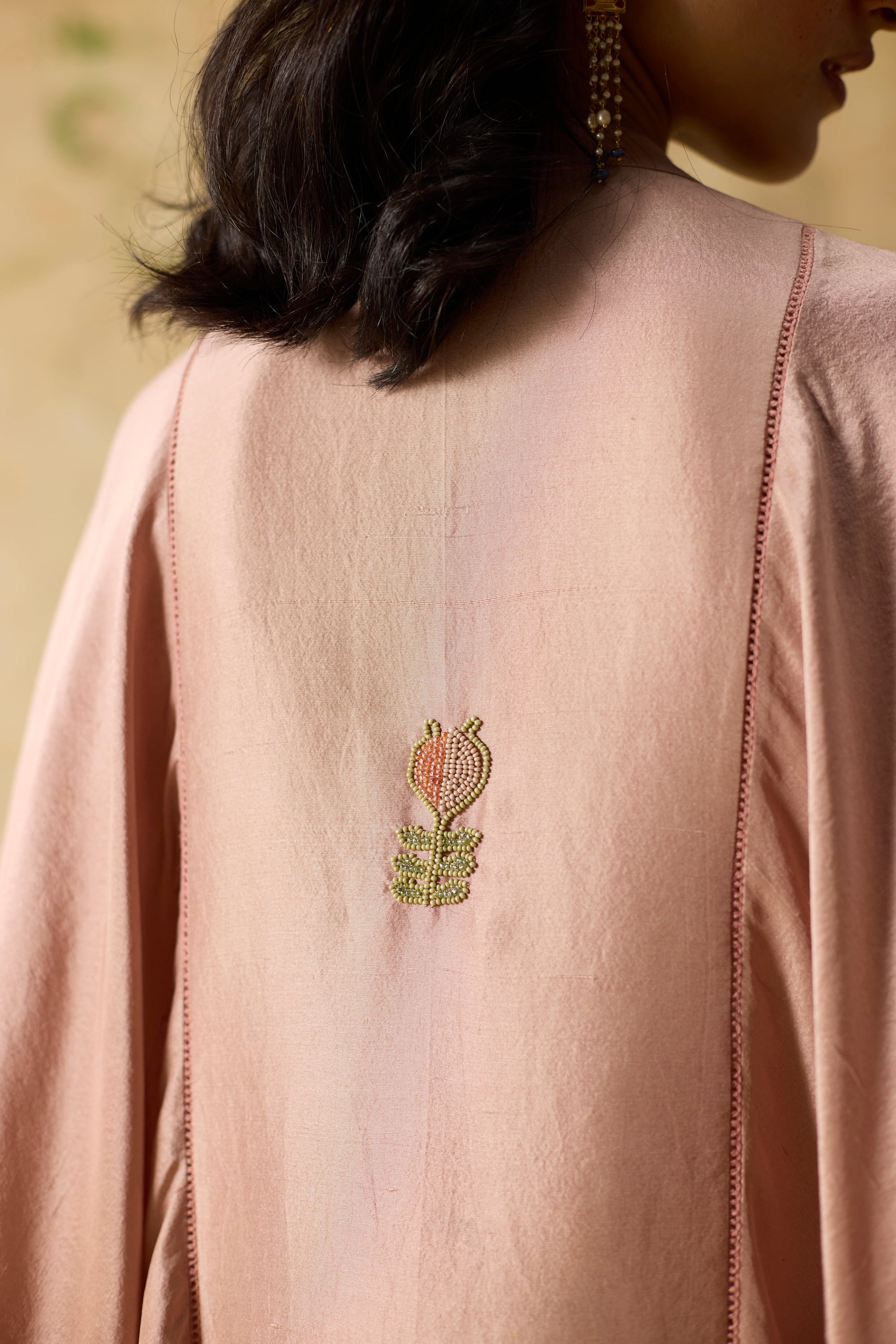 Brisa Kaftan Set - Pink And Brown