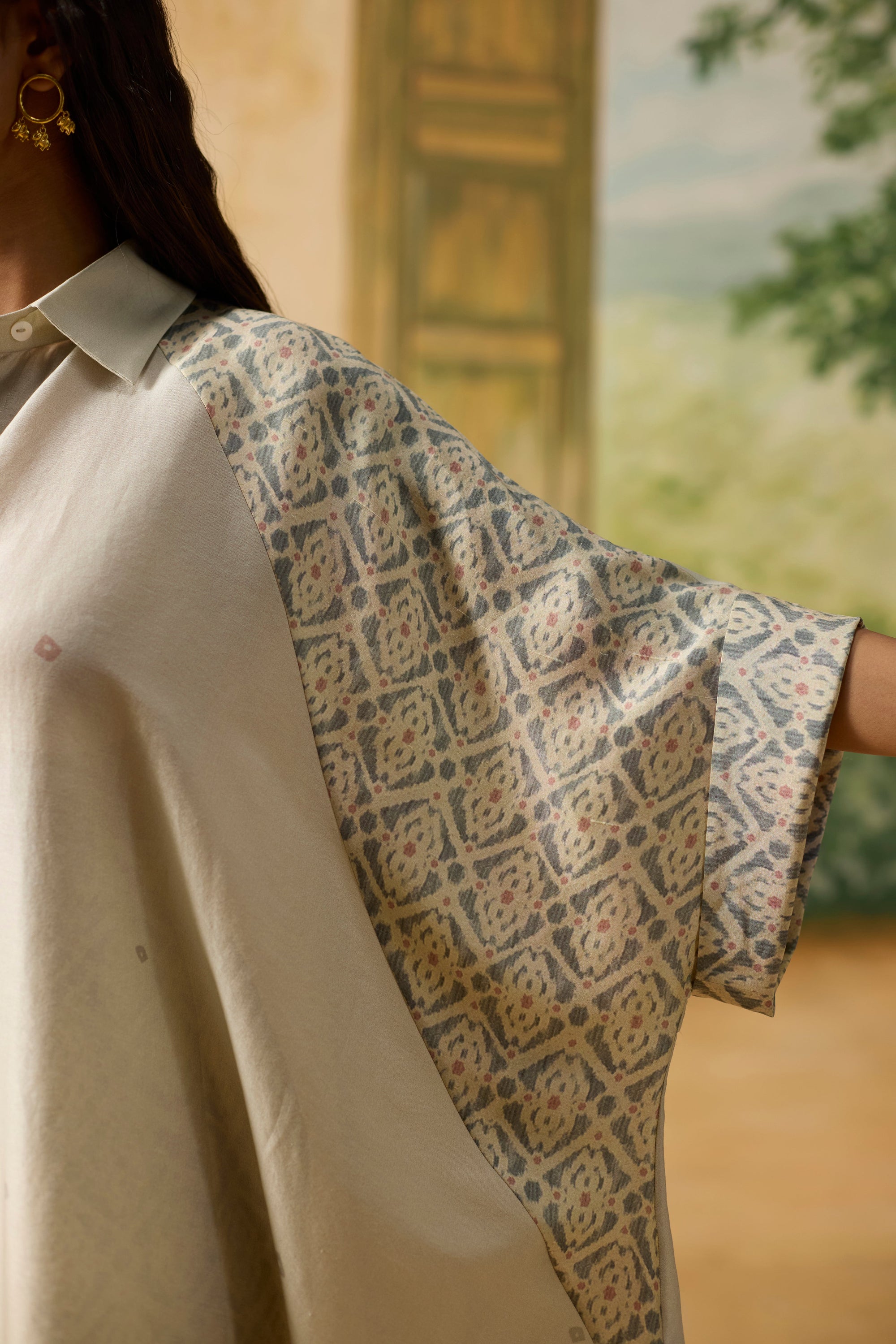 Mist Shirt - Beige And Blue