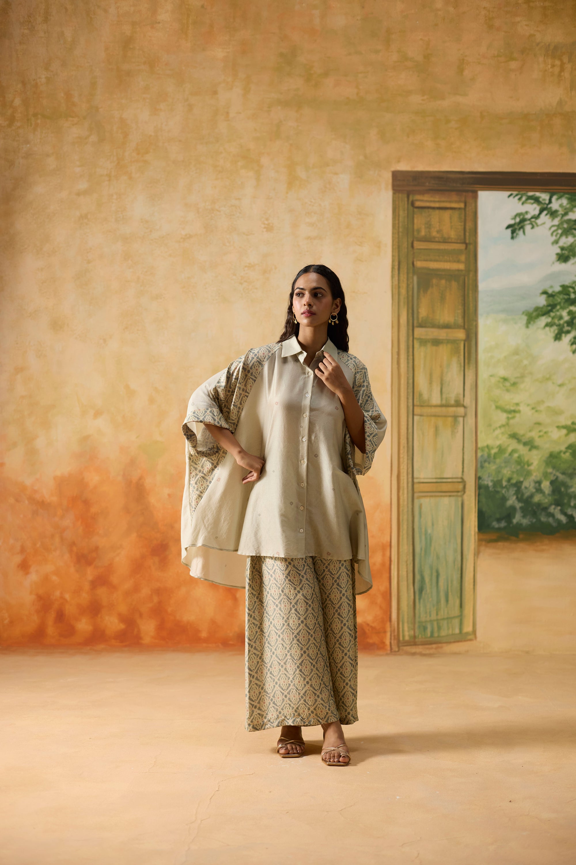 Mist Shirt - Beige And Blue