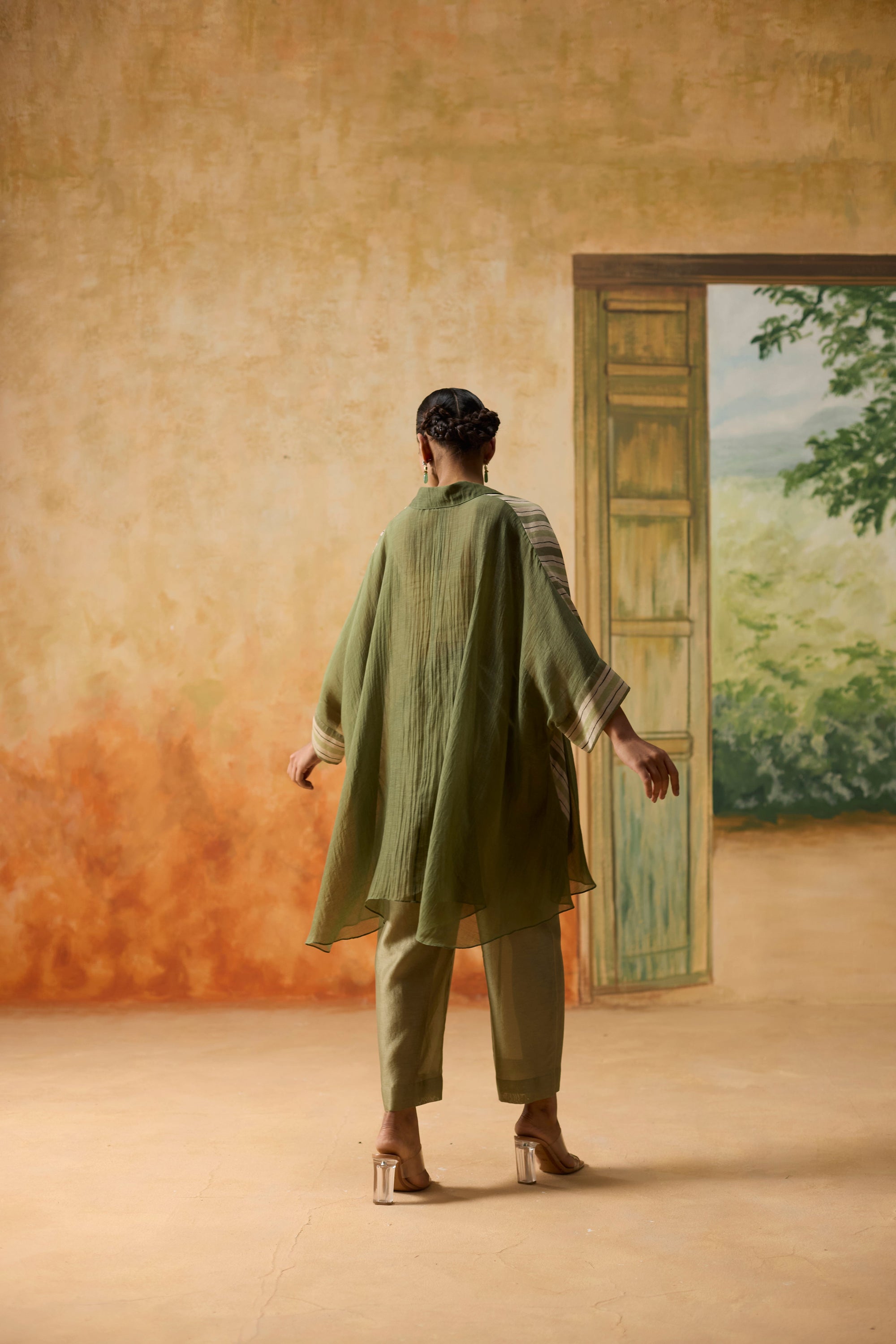 Mist Shirt - Beige And Green