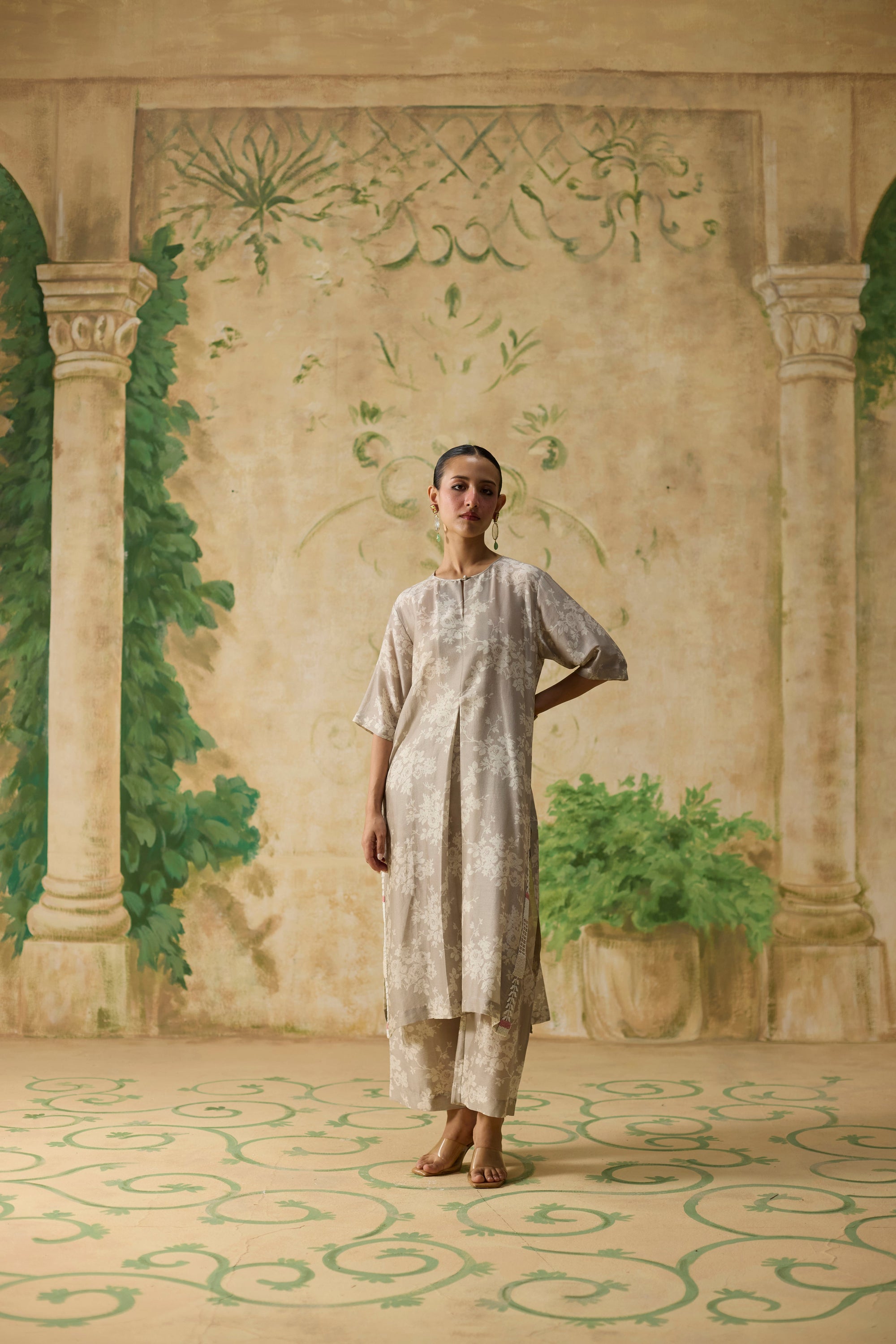 Fulard Pant - Grey And Beige