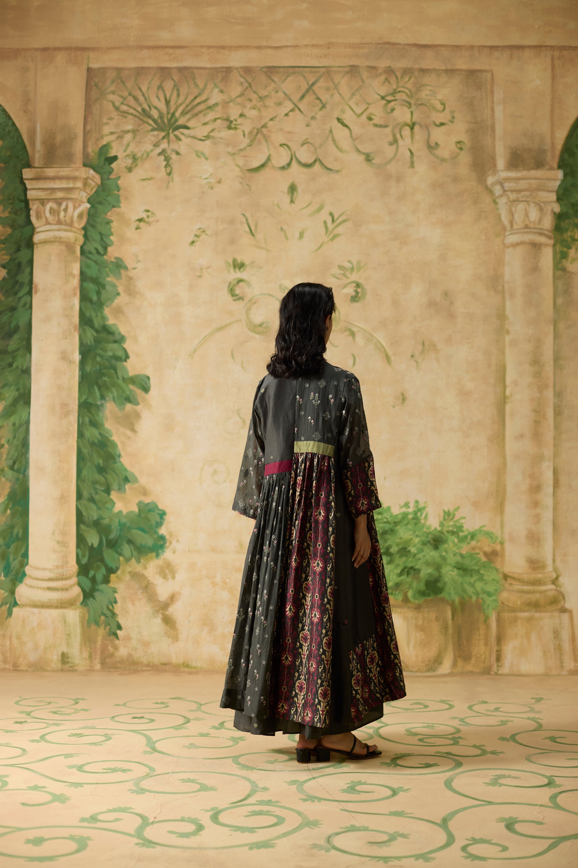 Raye Tunic - Charcoal Grey And Burgundy