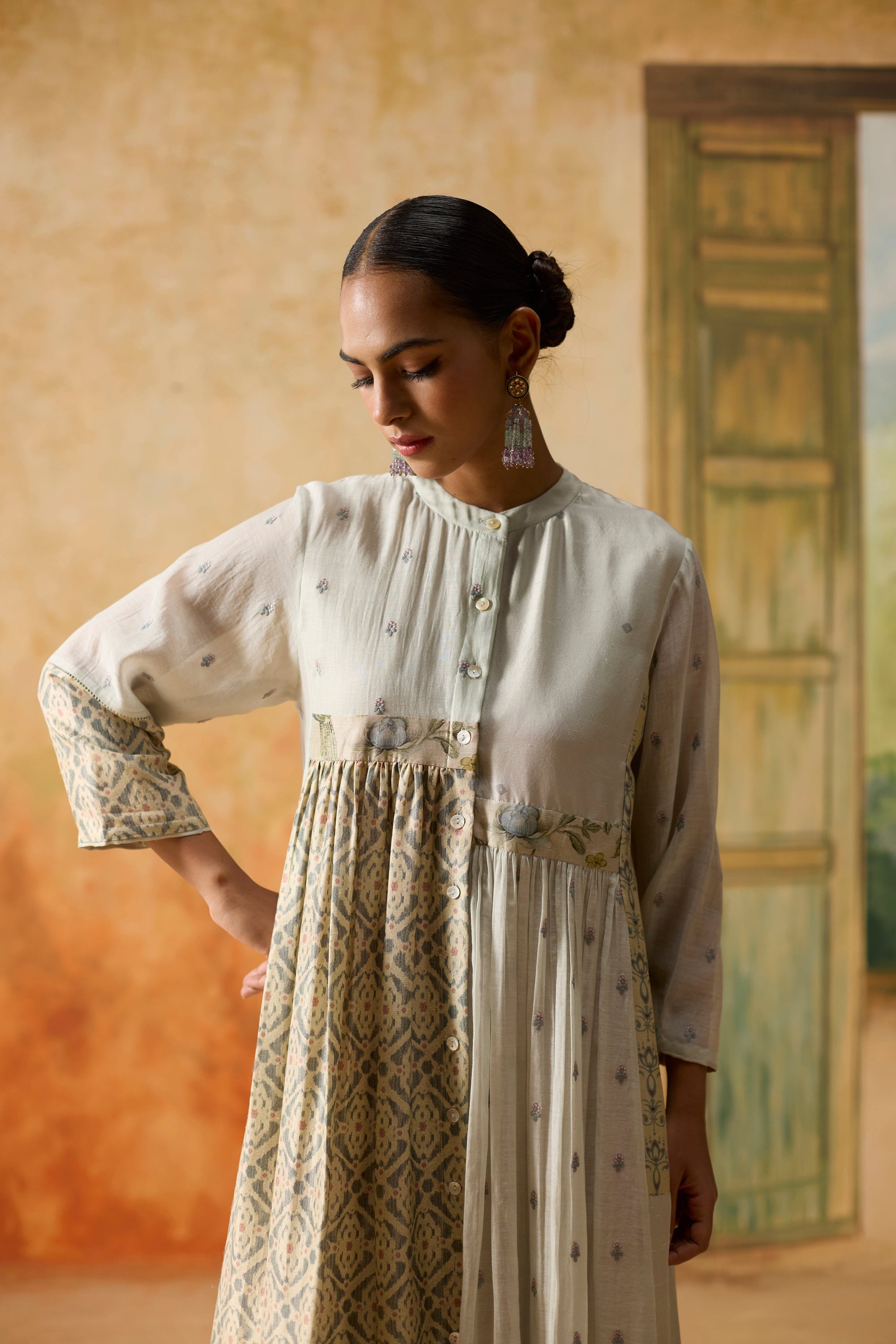 Raye Tunic - Beige And Blue