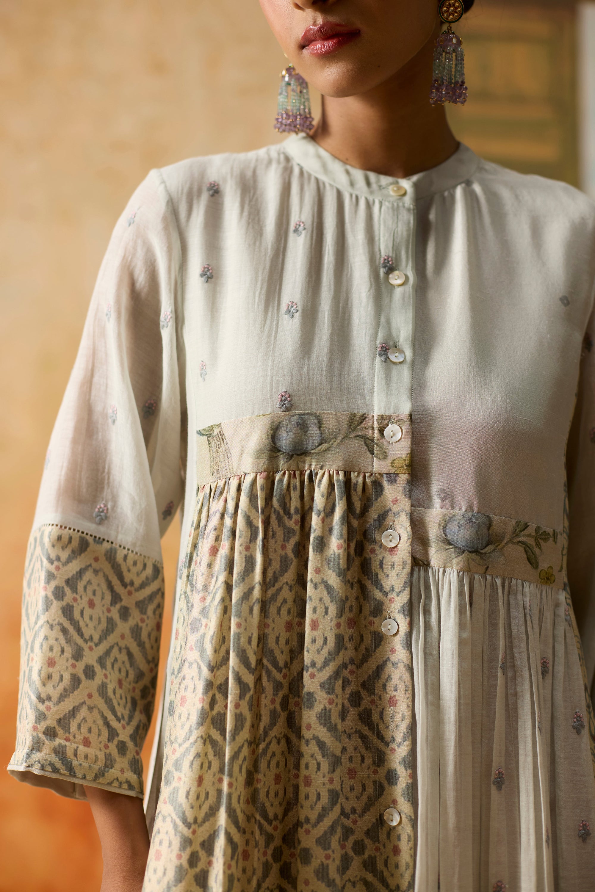 Raye Tunic - Beige And Blue