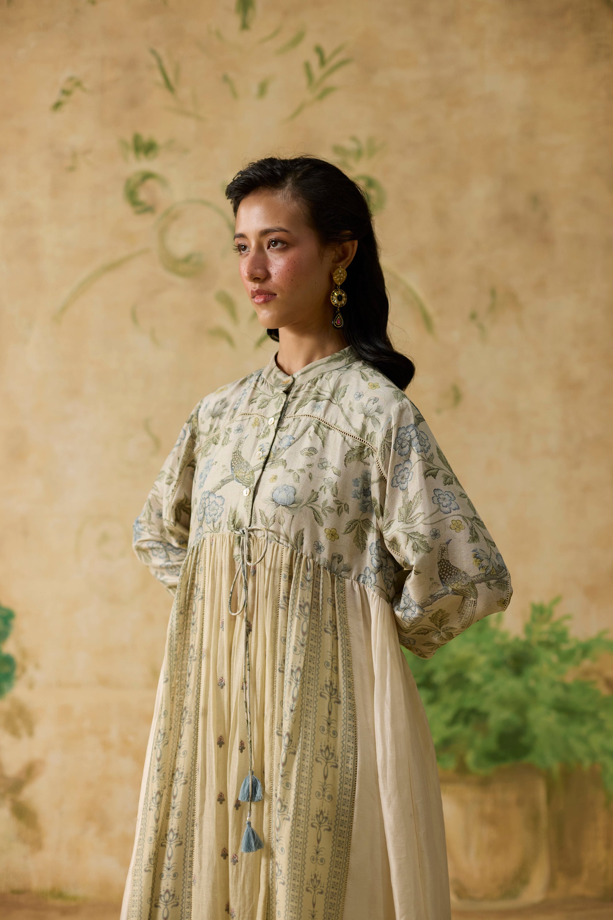 Chowa Kurta - Light Grey And Blue