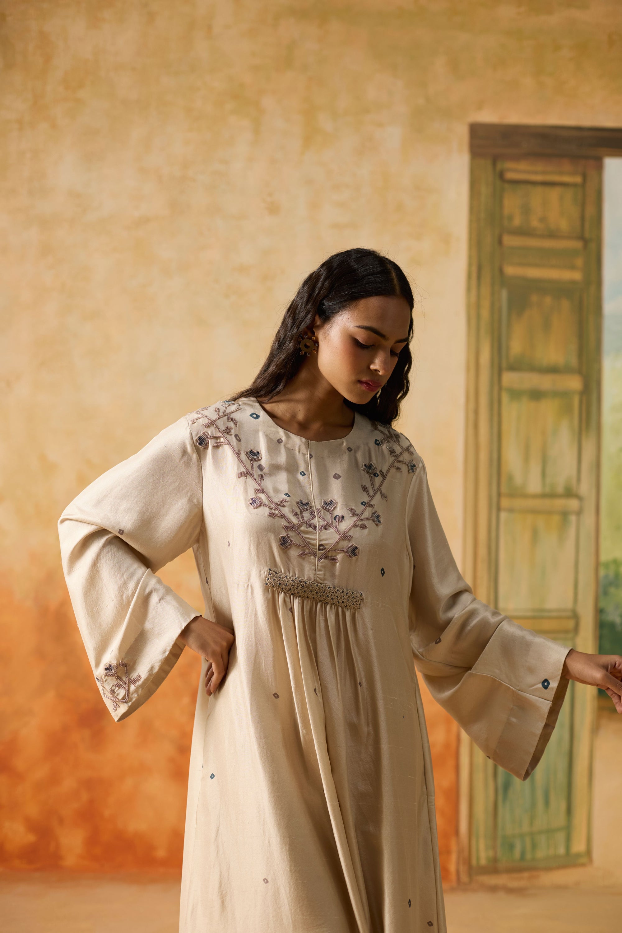 Bandani Kurta Set - Beige