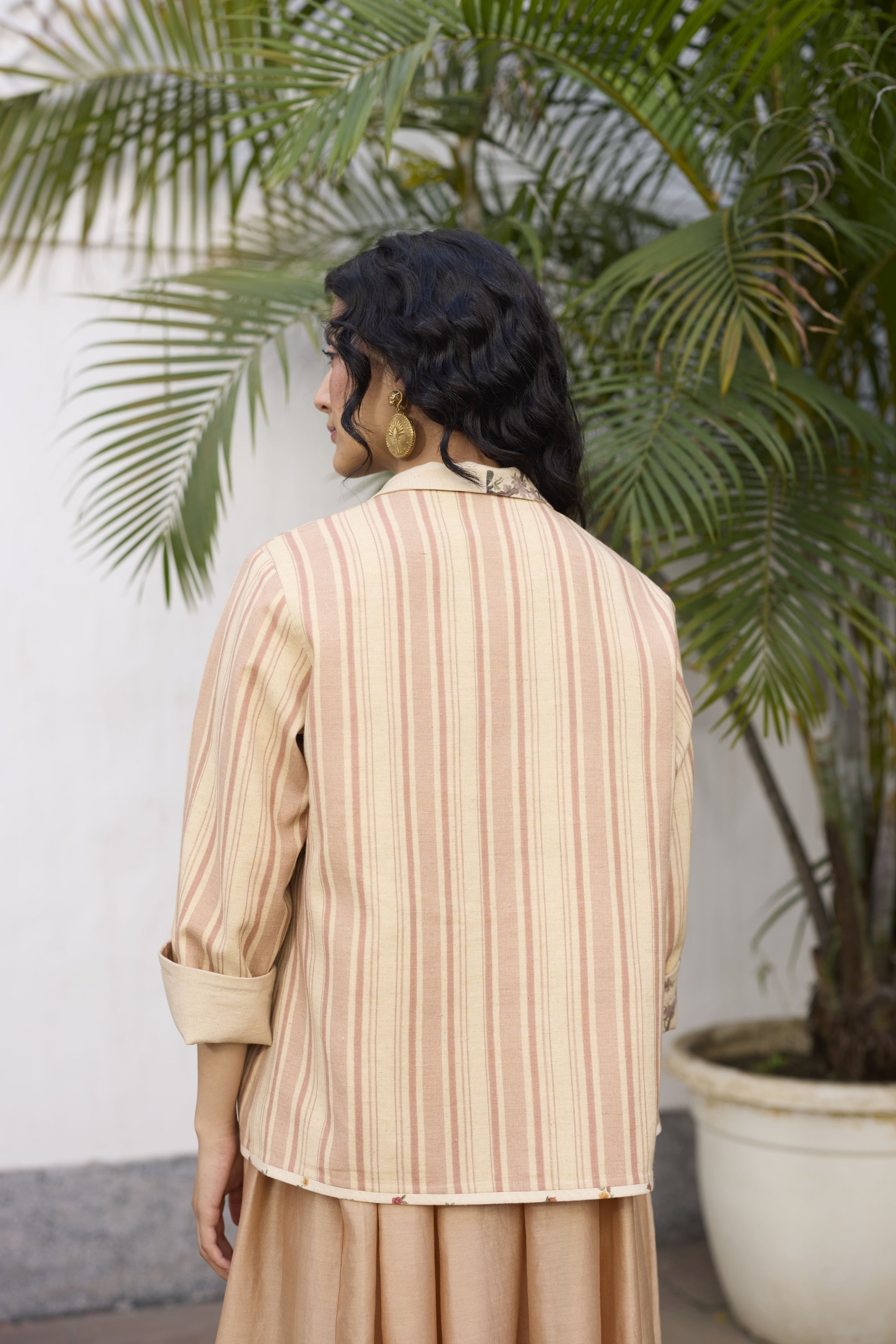 Solene Jacket- Ecru and Peach