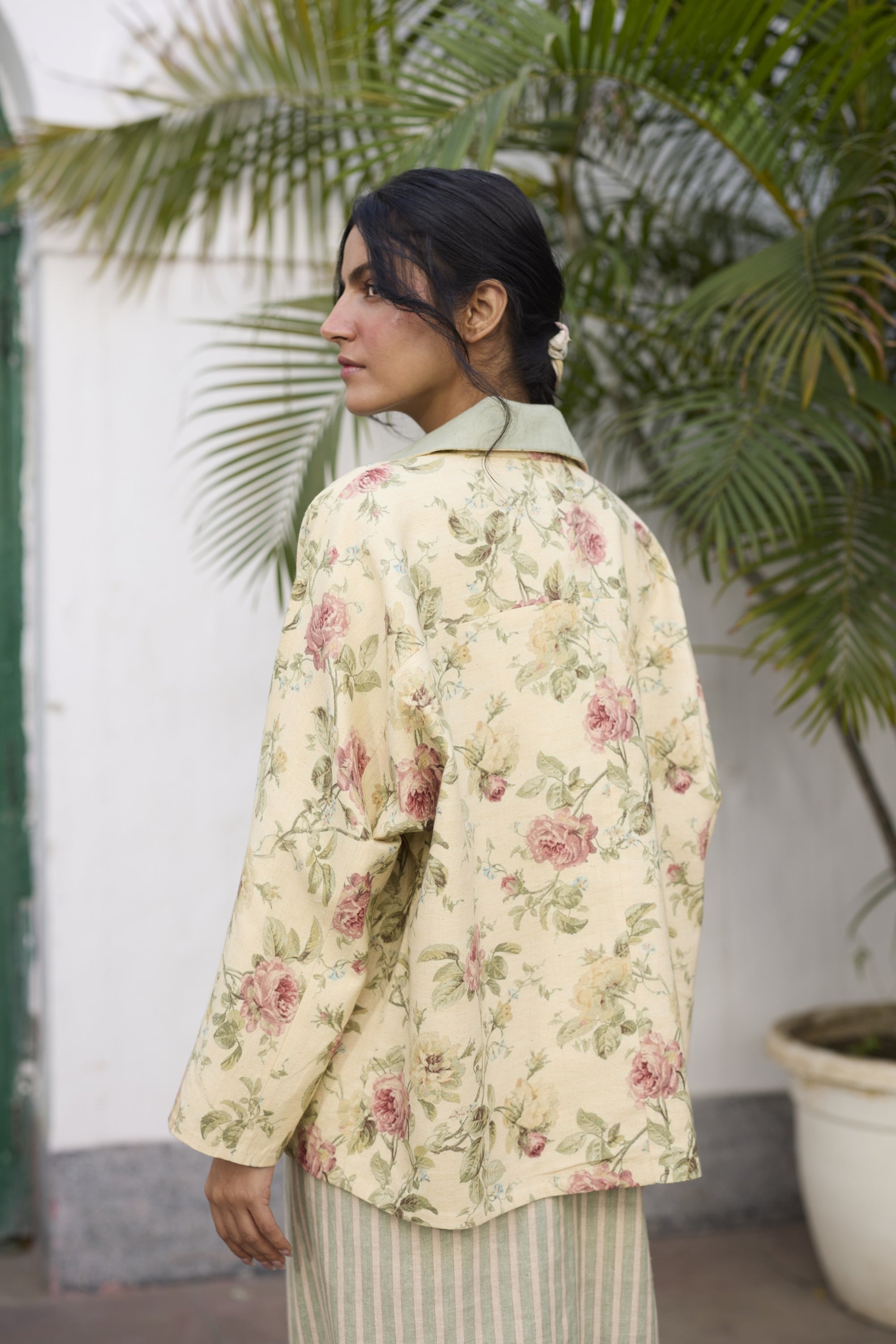 Orla Jacket- Green and Peach