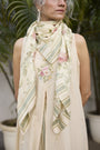 Mirelle Scarf- Ecru and Green