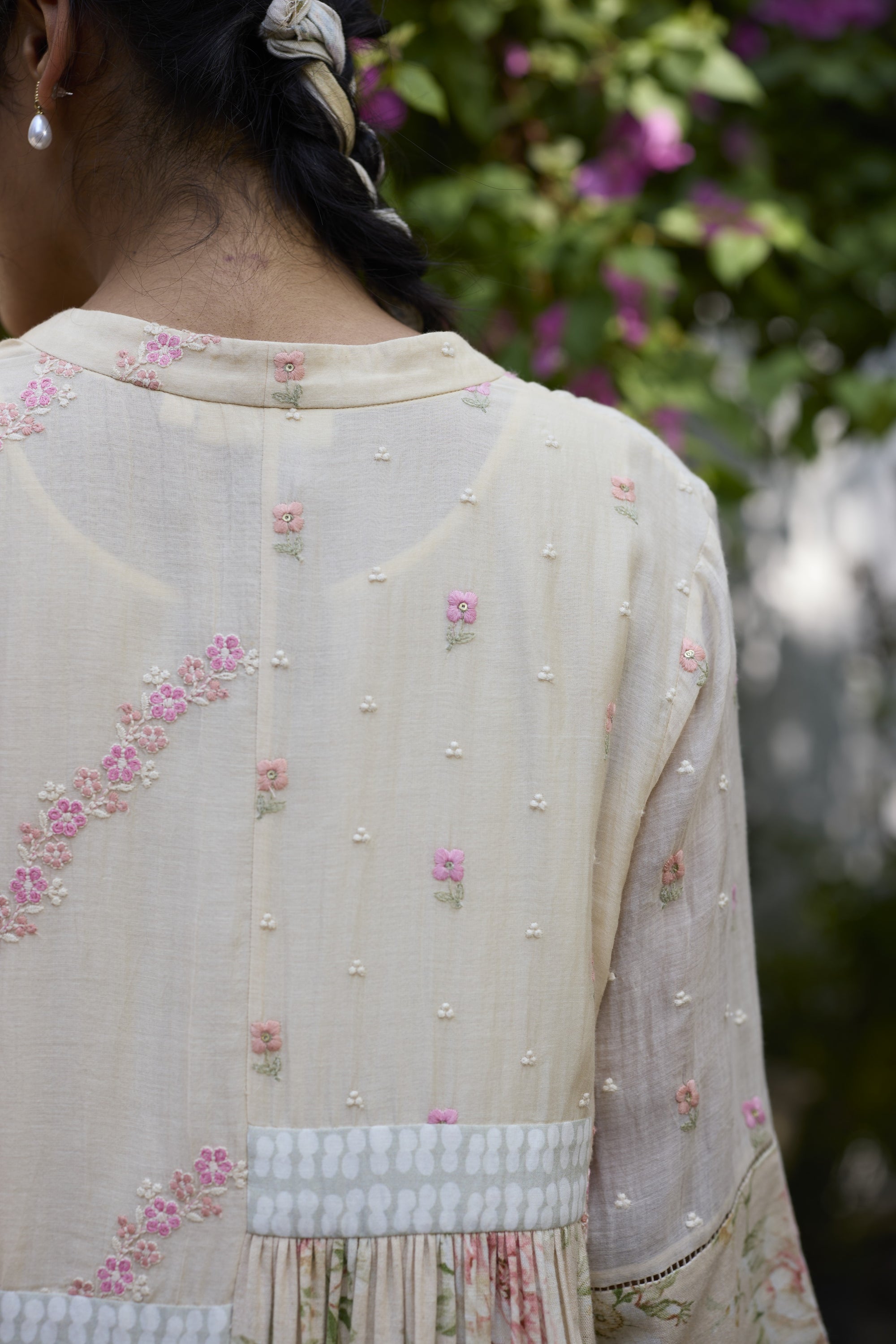Raye Tunic- Ecru and Peach