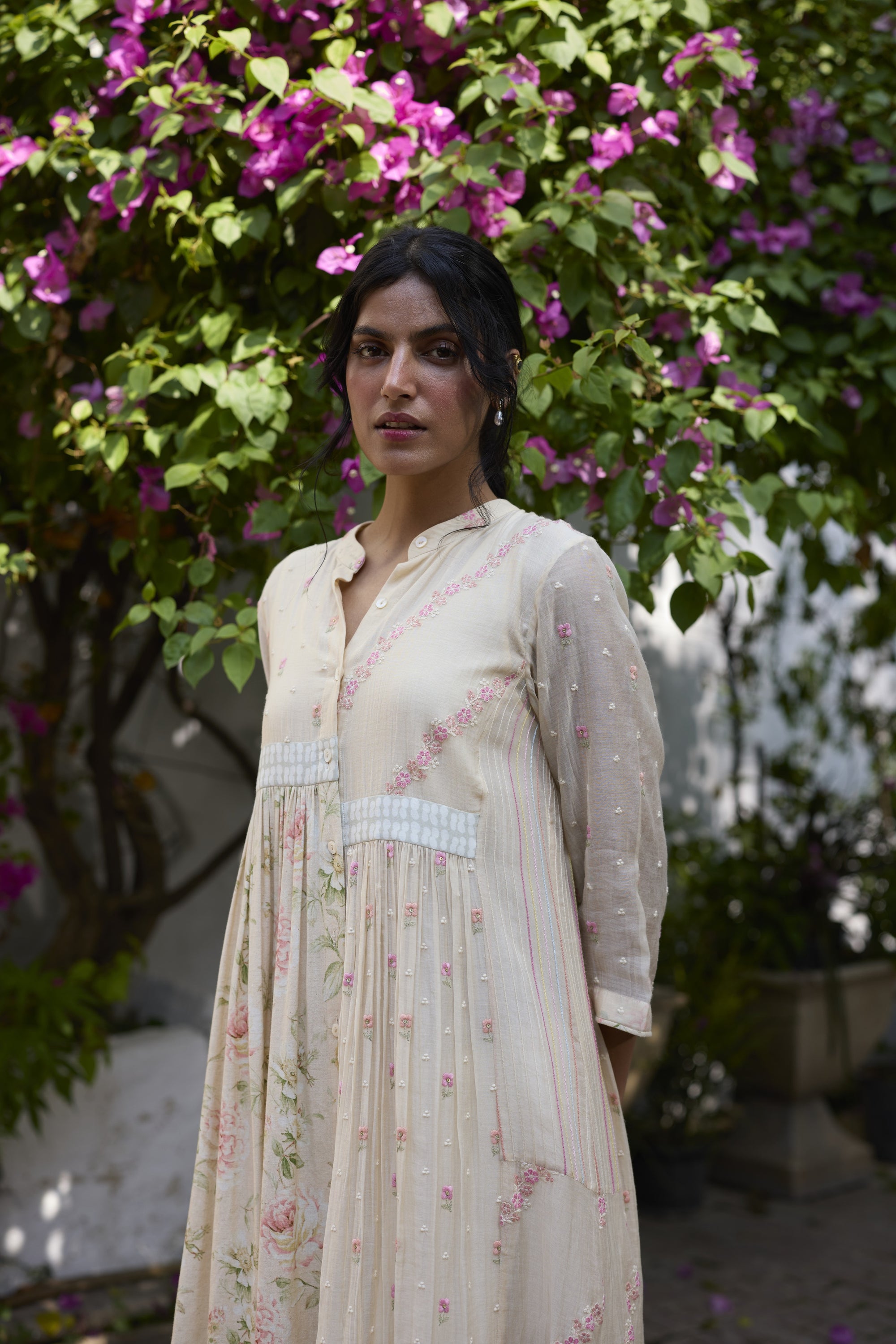 Raye Tunic- Ecru and Peach