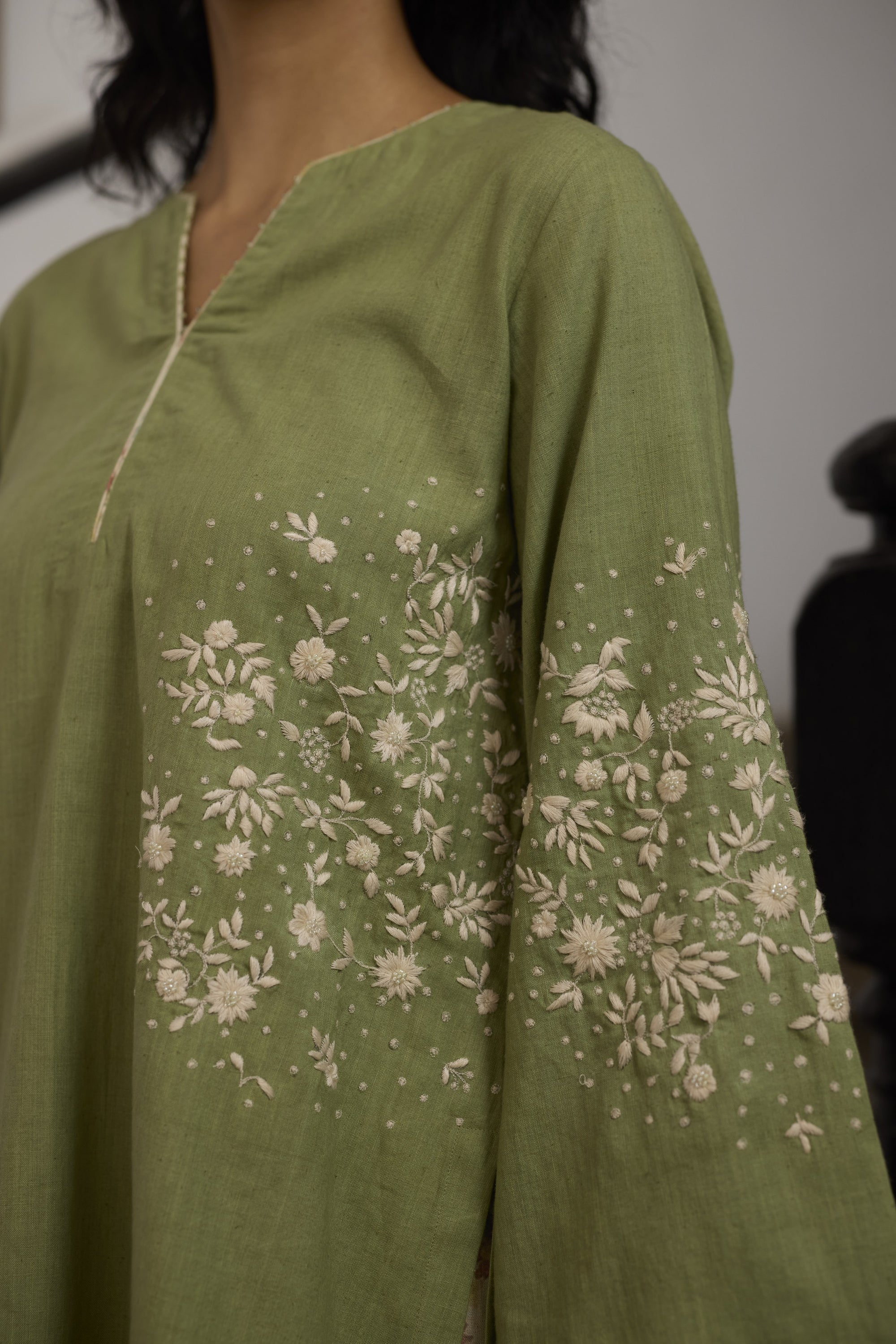 Aster Kurta Set- Green