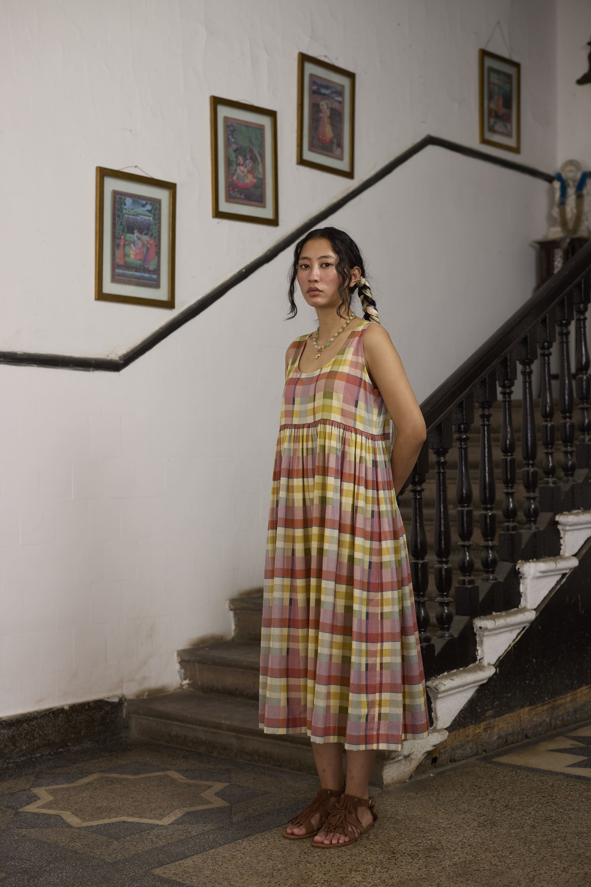 Rosaline Tunic set- Ecru and Pink