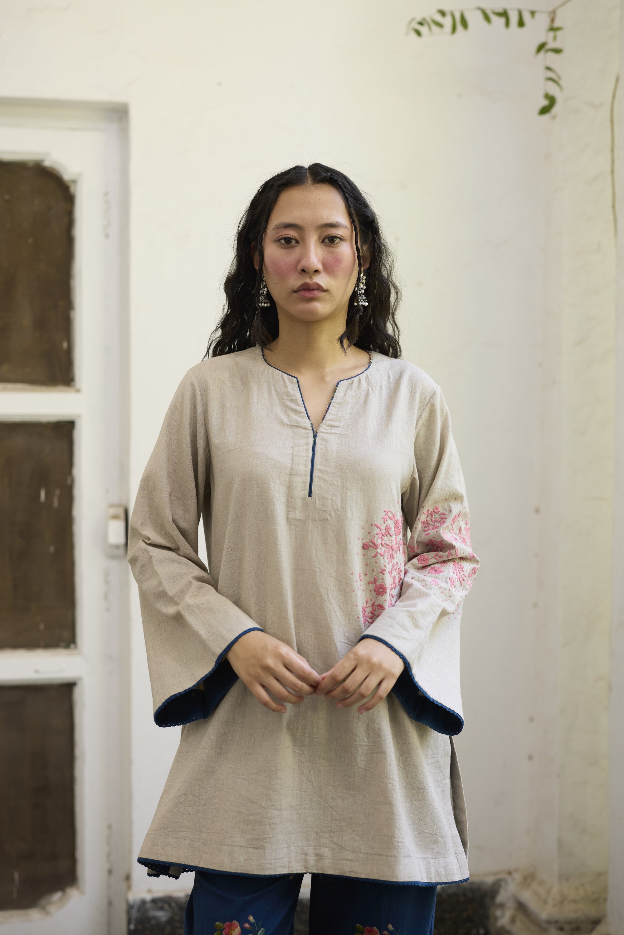 Aster Kurta Set- Grey
