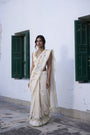 Tansy Saree- Ecru and Blue