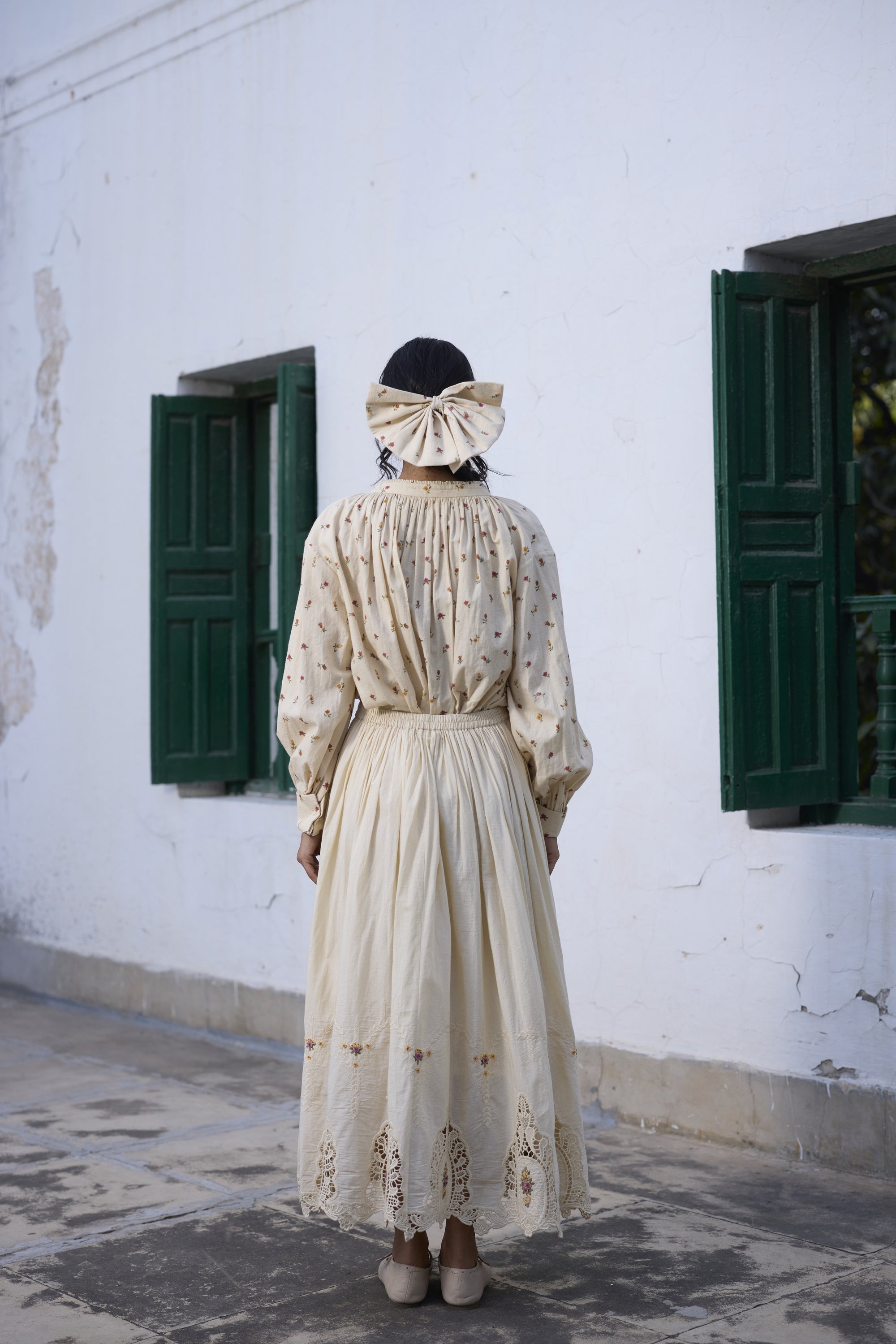 Primrose Skirt- Ecru and Red