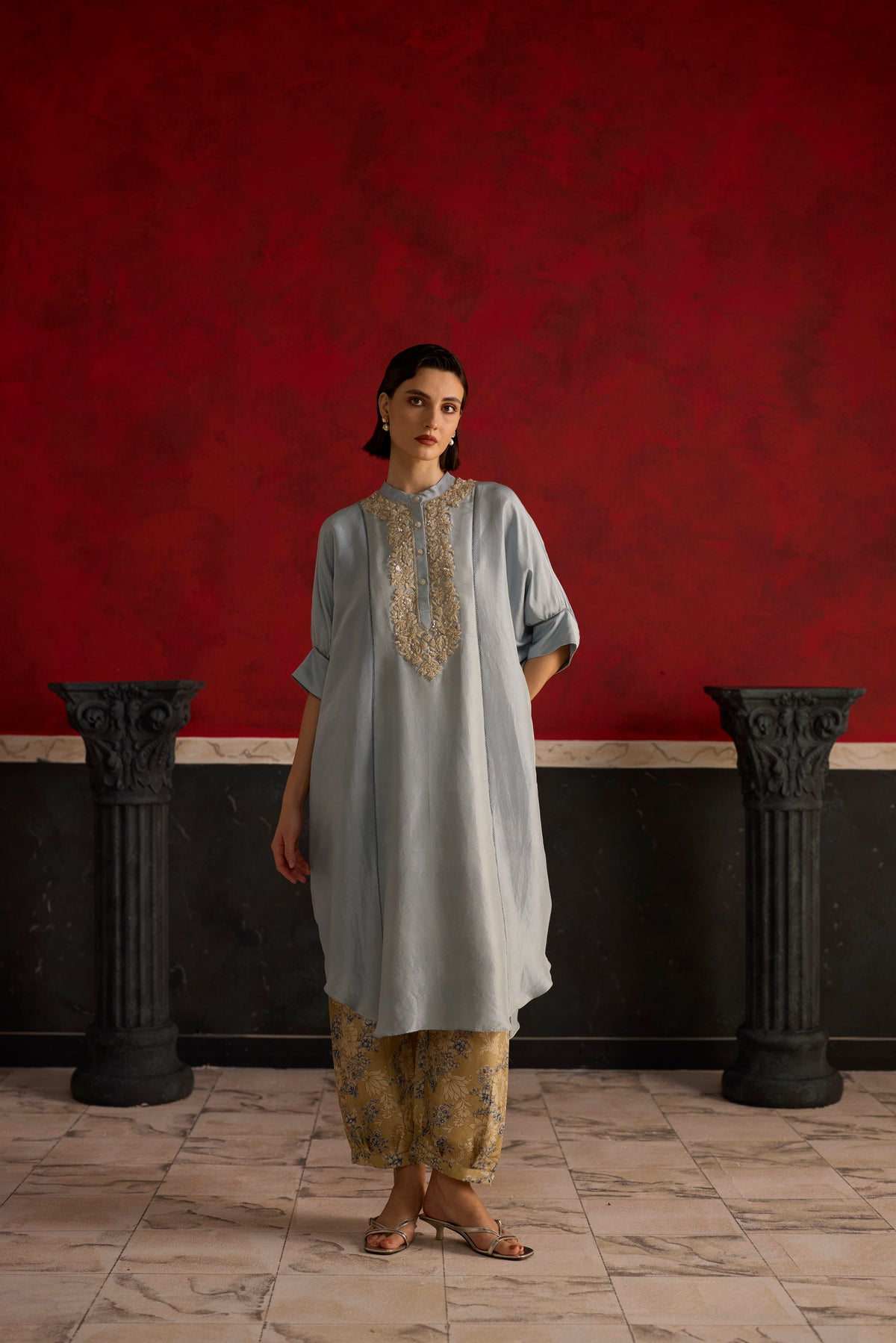 Brisa Kaftan Set- Blue