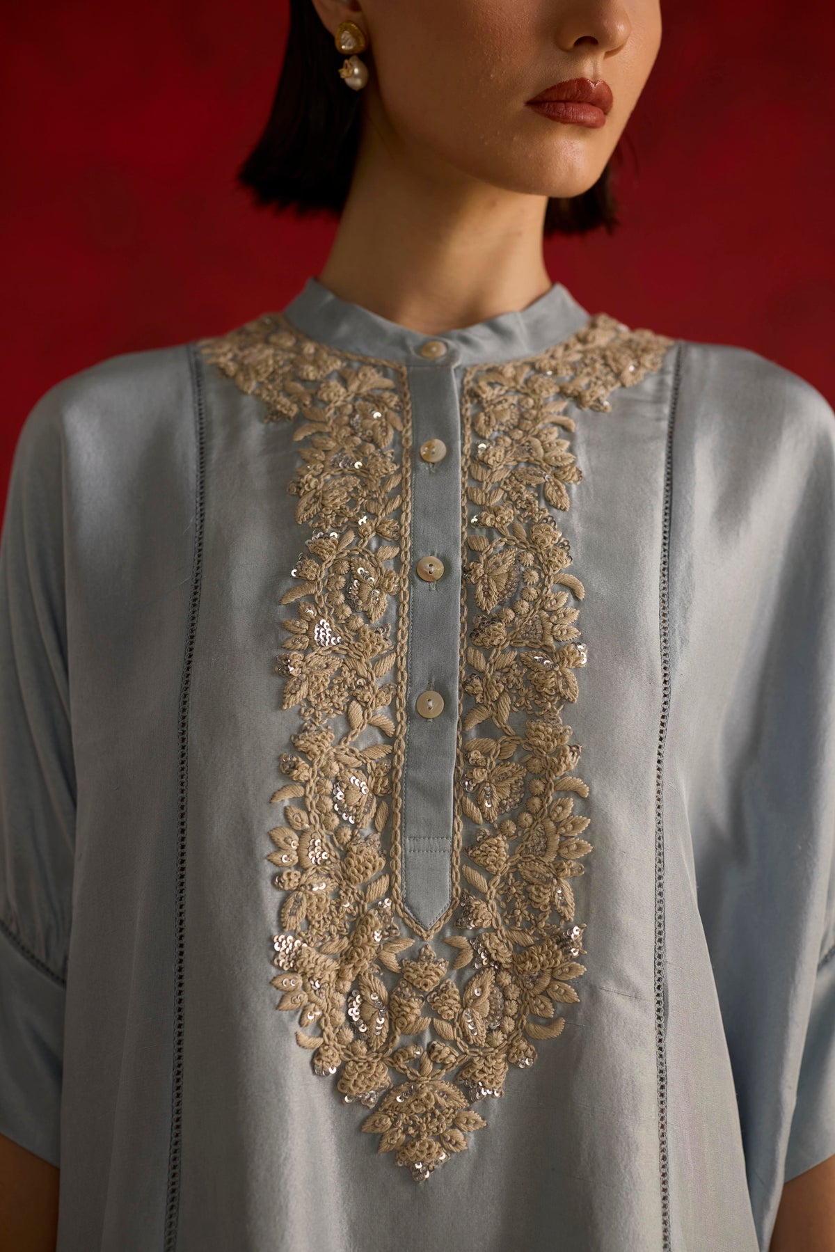 Brisa Kaftan Set- Blue