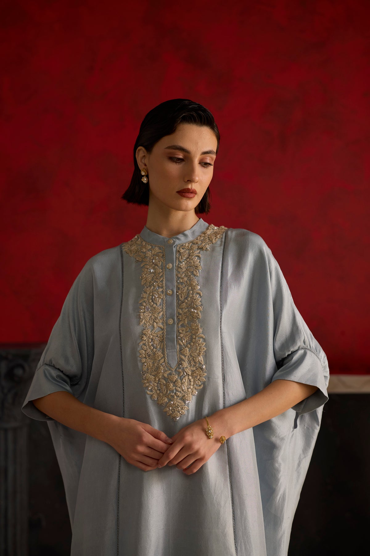 Brisa Kaftan Set- Blue