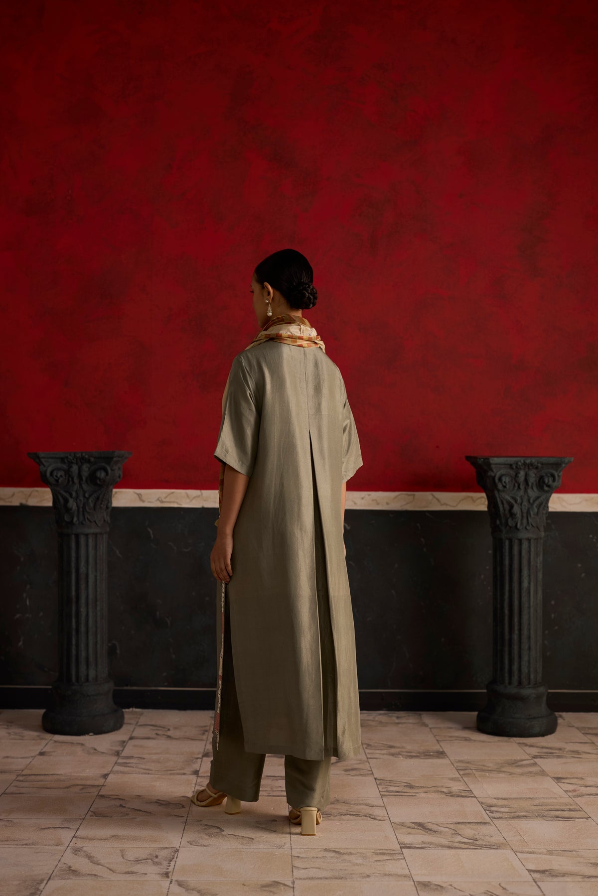 Fulard Kurta set- Green