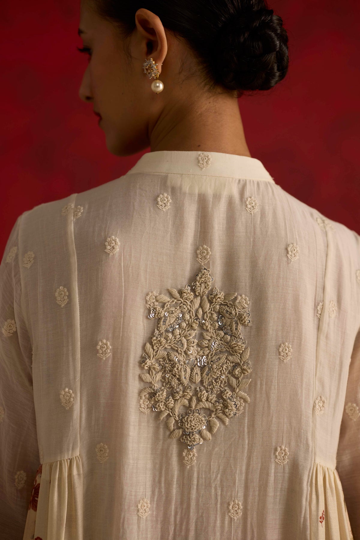 Bokashi Kurta set- Brown and Off white