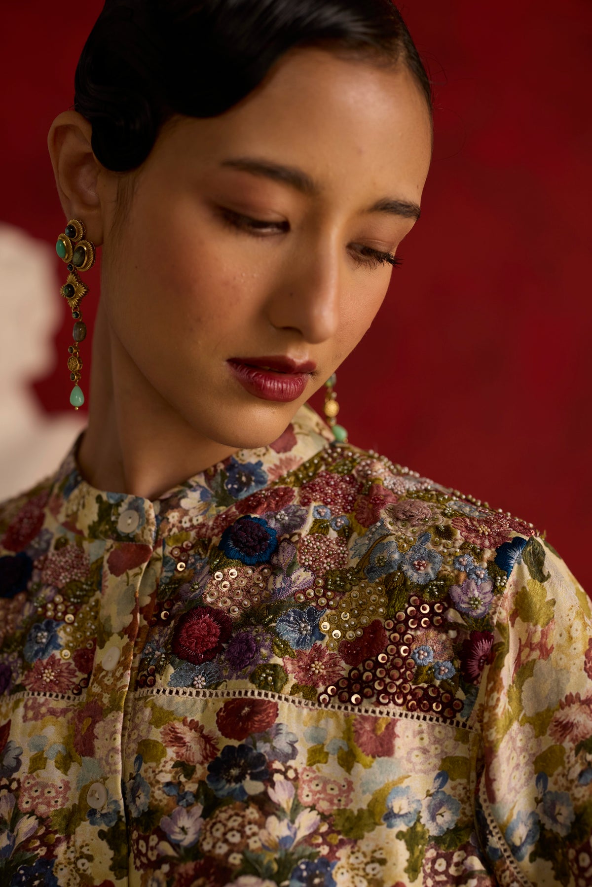 Chowa Kurta- Burgundy and Off white