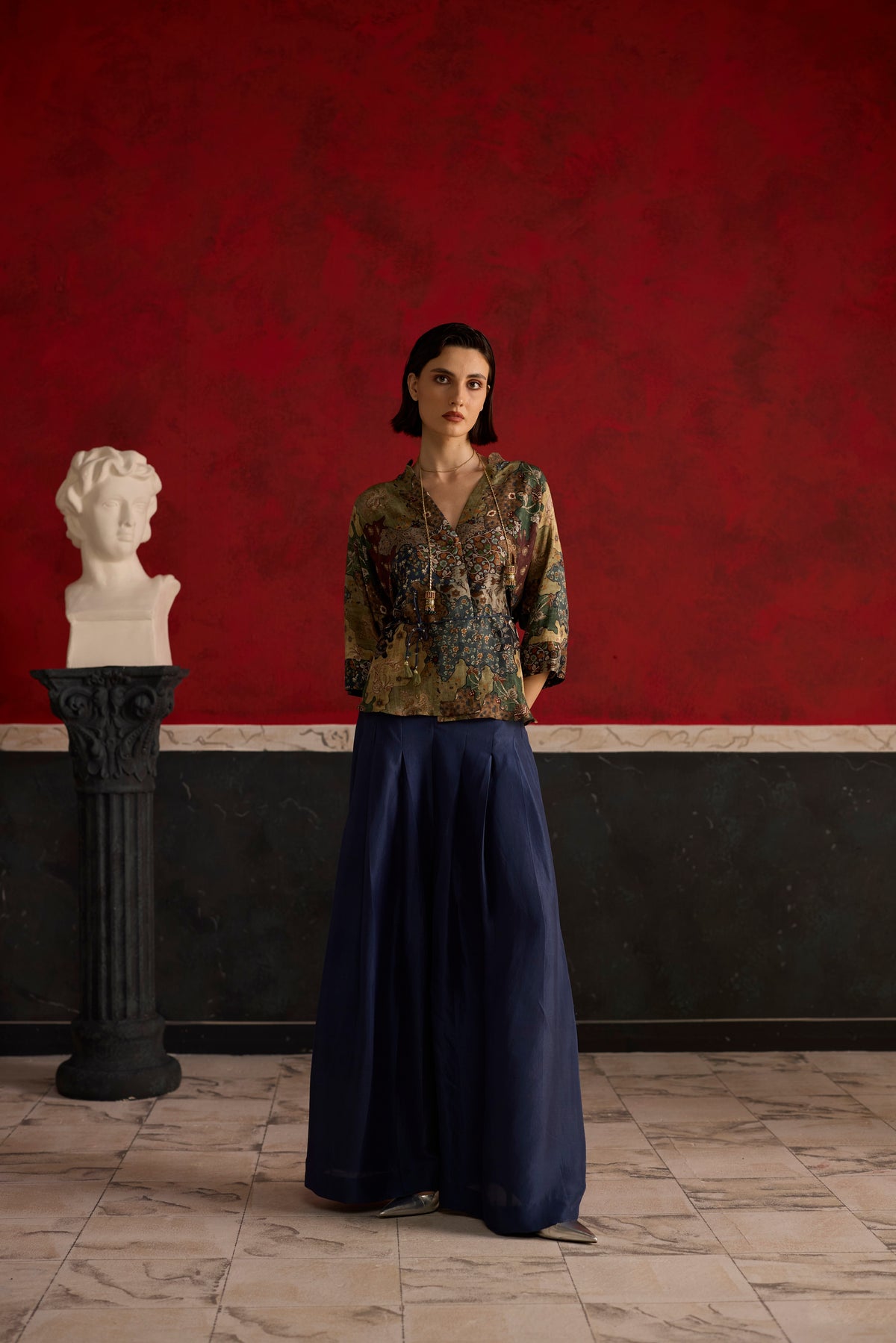 Ashen Co-ord set- Brown and Blue