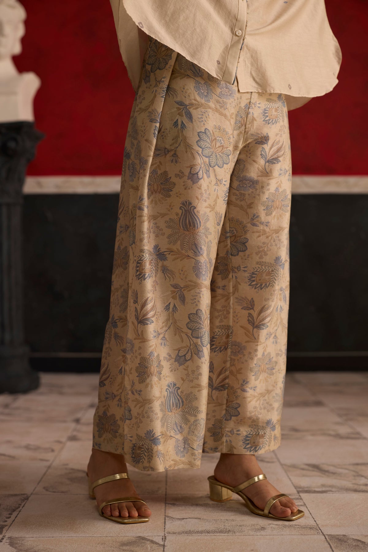 Issiki Co-ord set- Beige and Blue