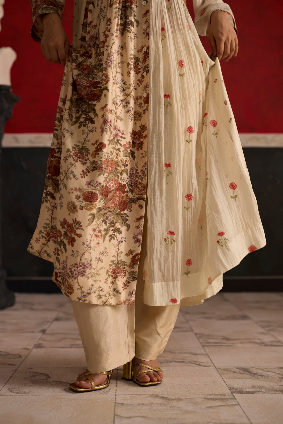 Raye Tunic- Beige and Peach