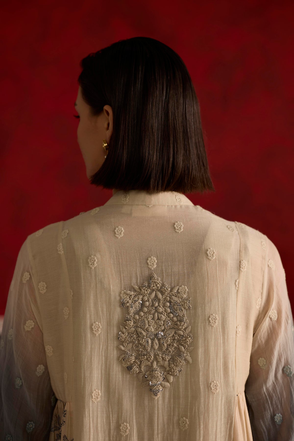 Bokashi Kurta set- Blue and Beige