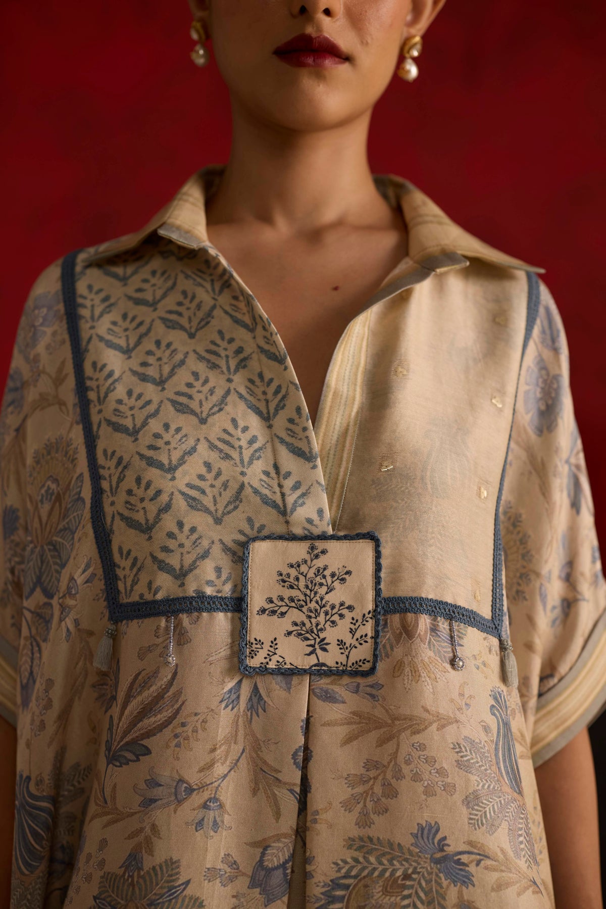 Kiiro Co-ord set- Blue and beige