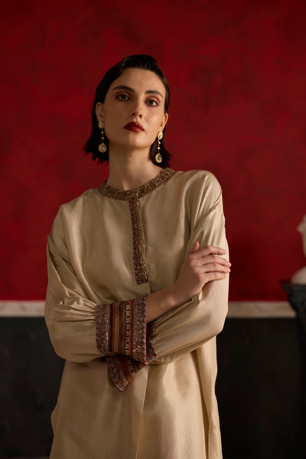 Liora Kurta set- Brown and Beige