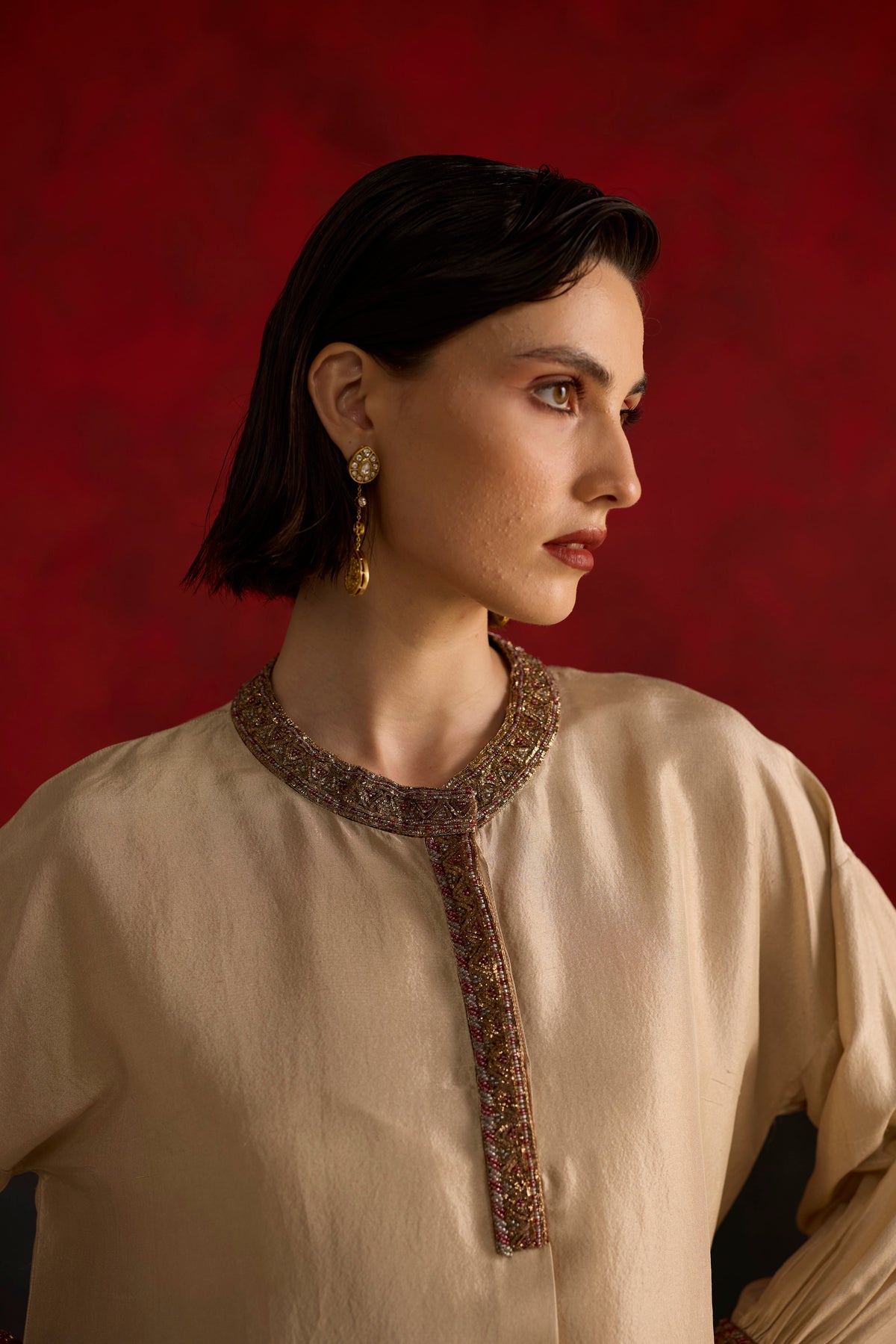 Liora Kurta set- Brown and Beige