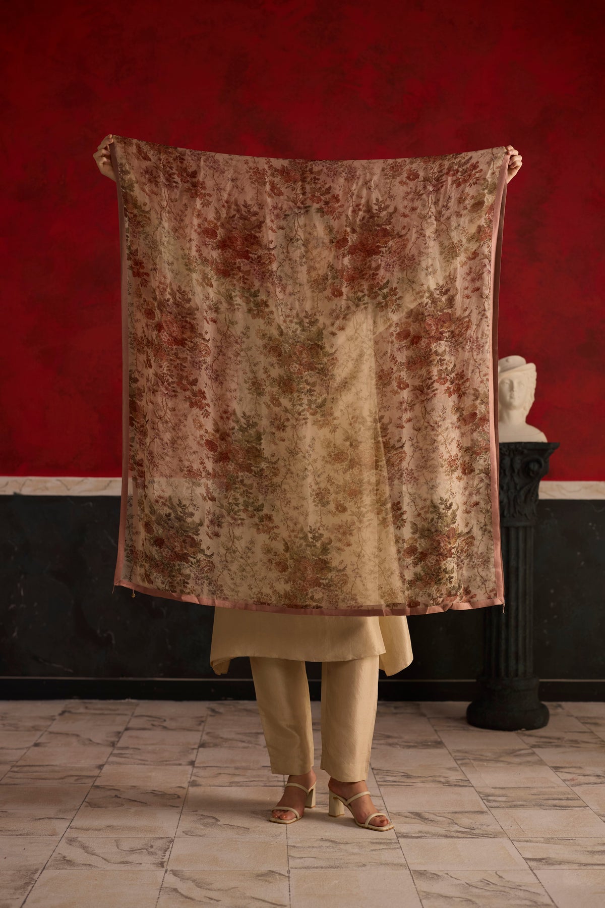 Orchid Kurta set- Beige and Peach
