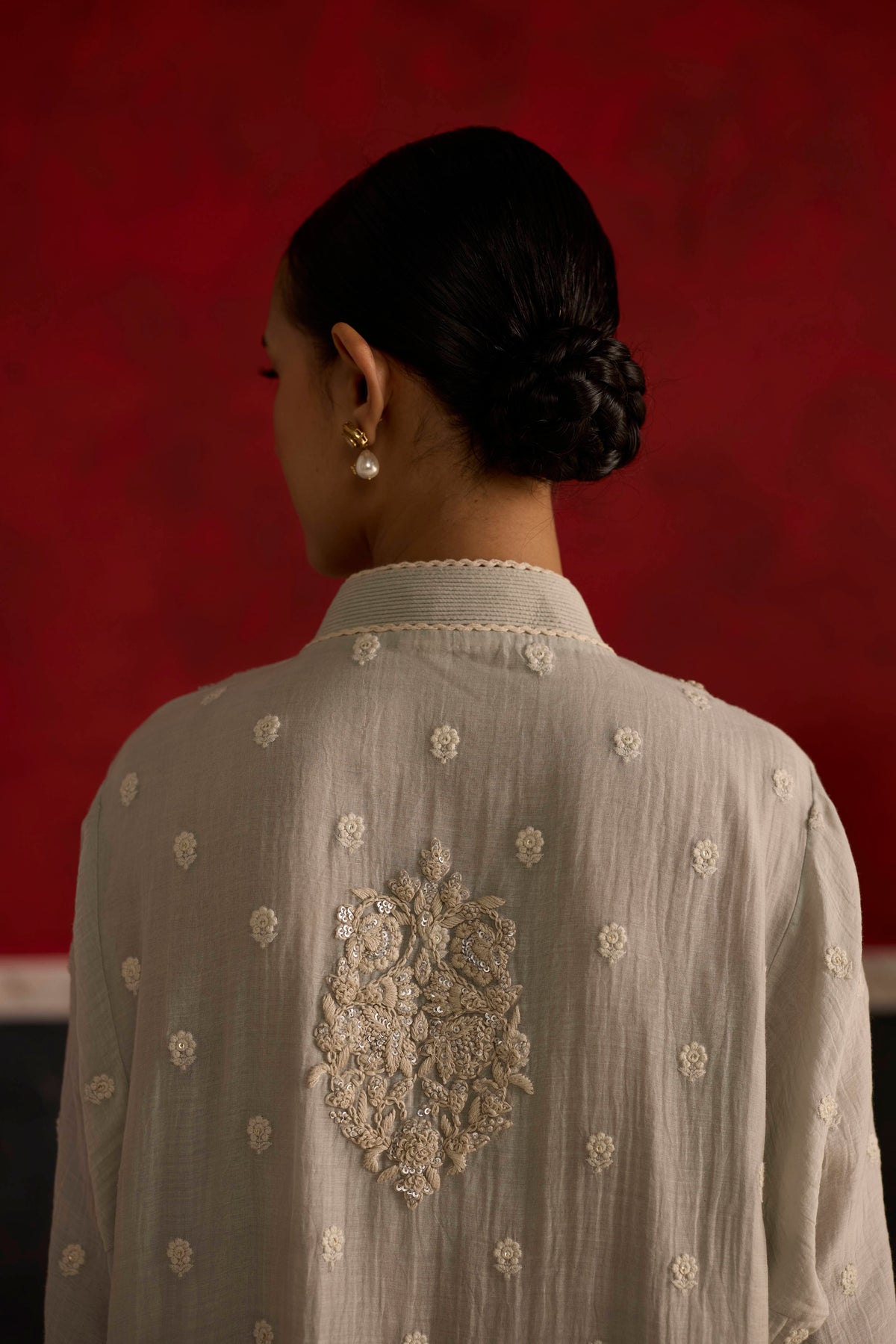 Kodo Kurta Set- Grey and Pink