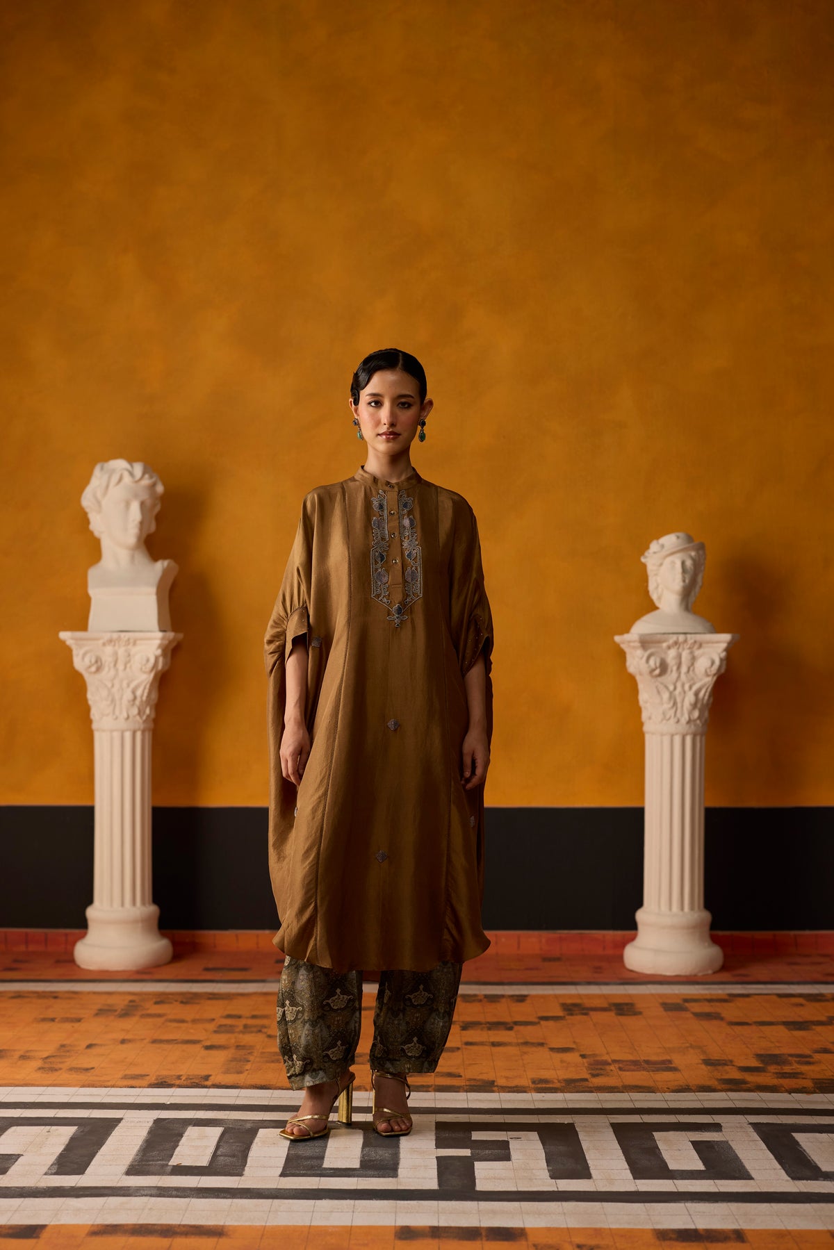 Brisa Kaftan Set- Brown