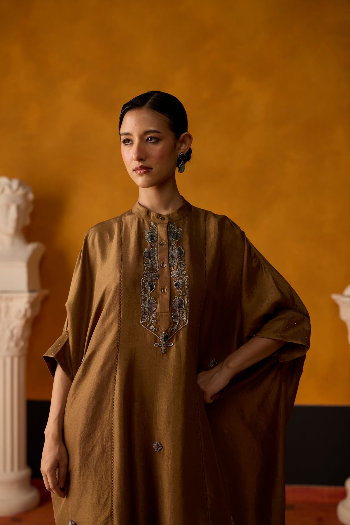 Brisa Kaftan Set- Brown