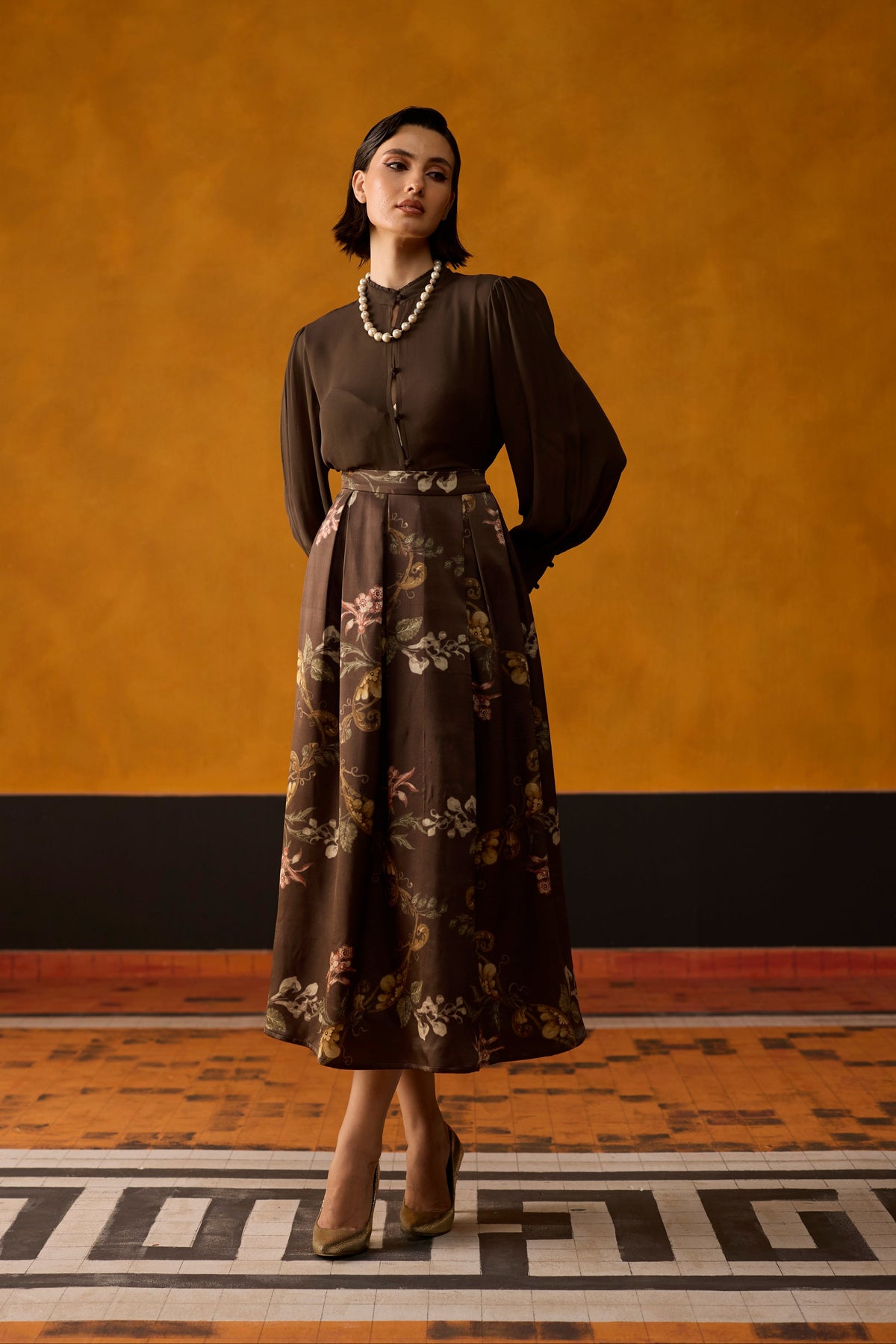 Amara Skirt- Brown