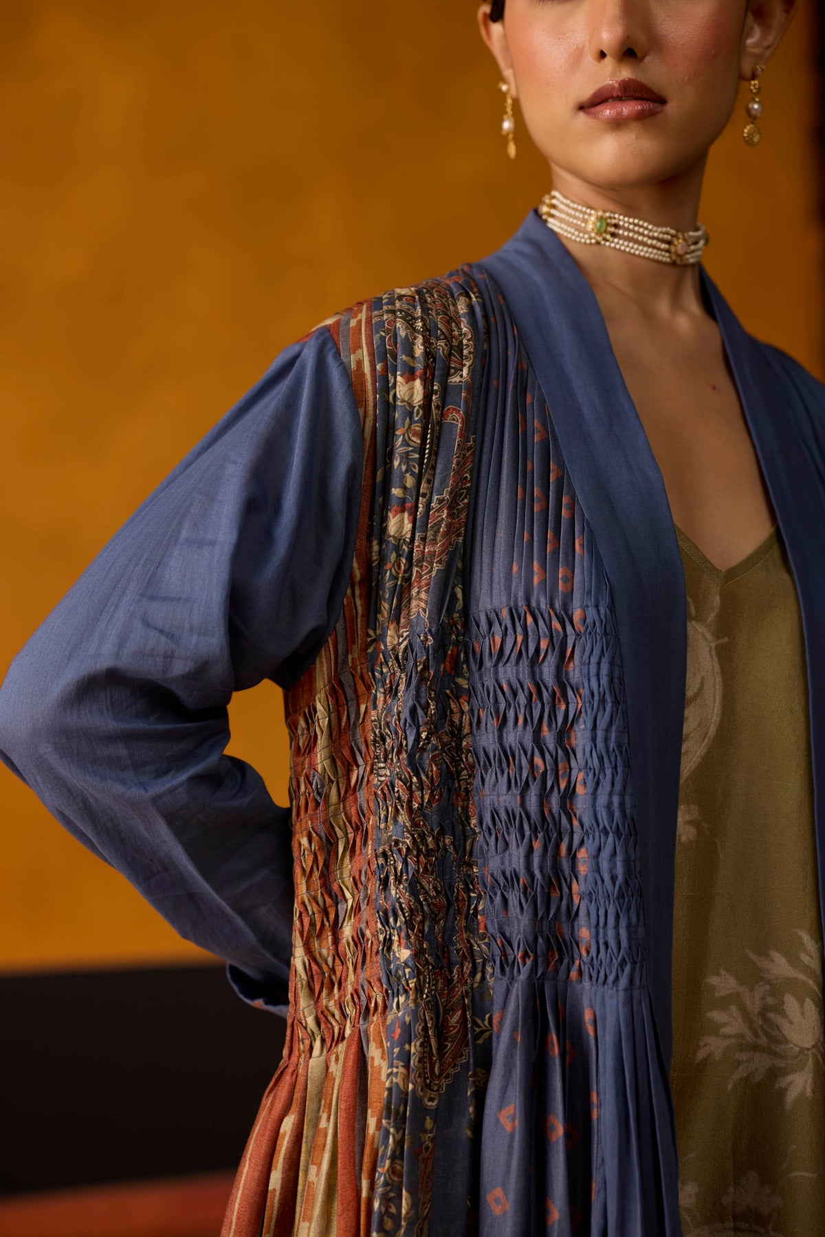 Amane Tunic Set- Blue and Green