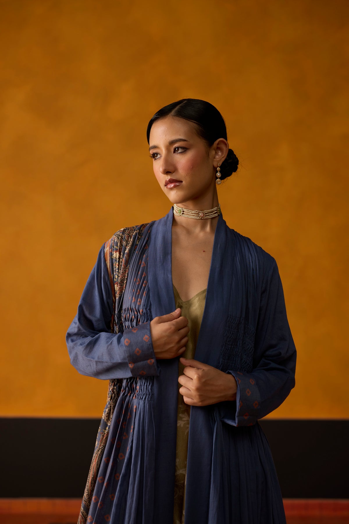 Amane Tunic Set- Blue and Green