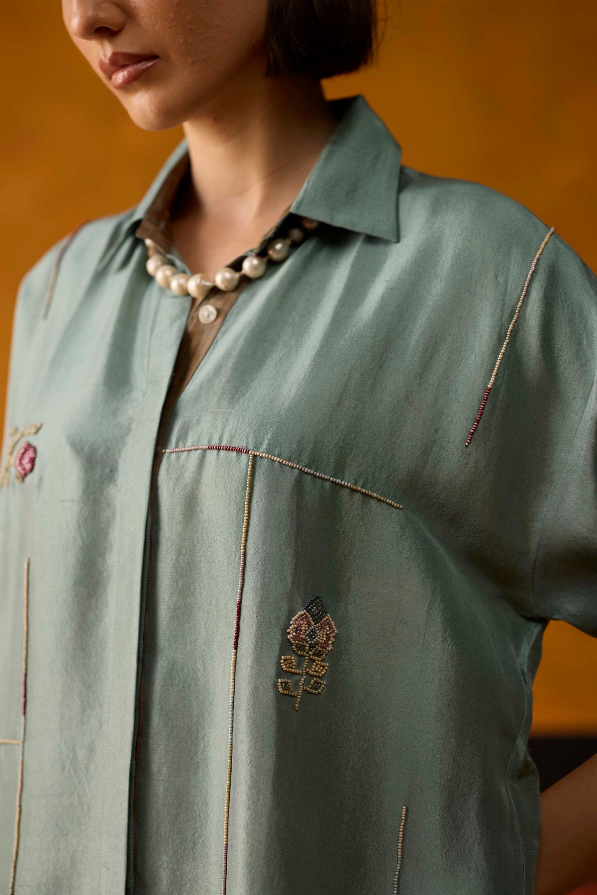 Ikkato Co-ord set- Teal and Brown